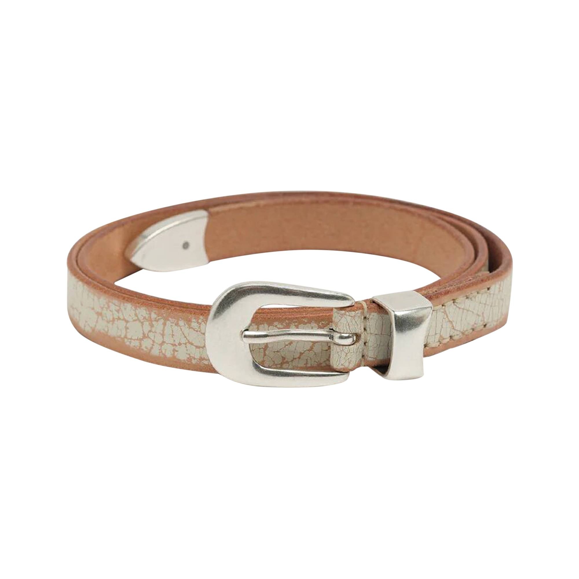Our Legacy Cracked Leather Belt 'Cream' - 1