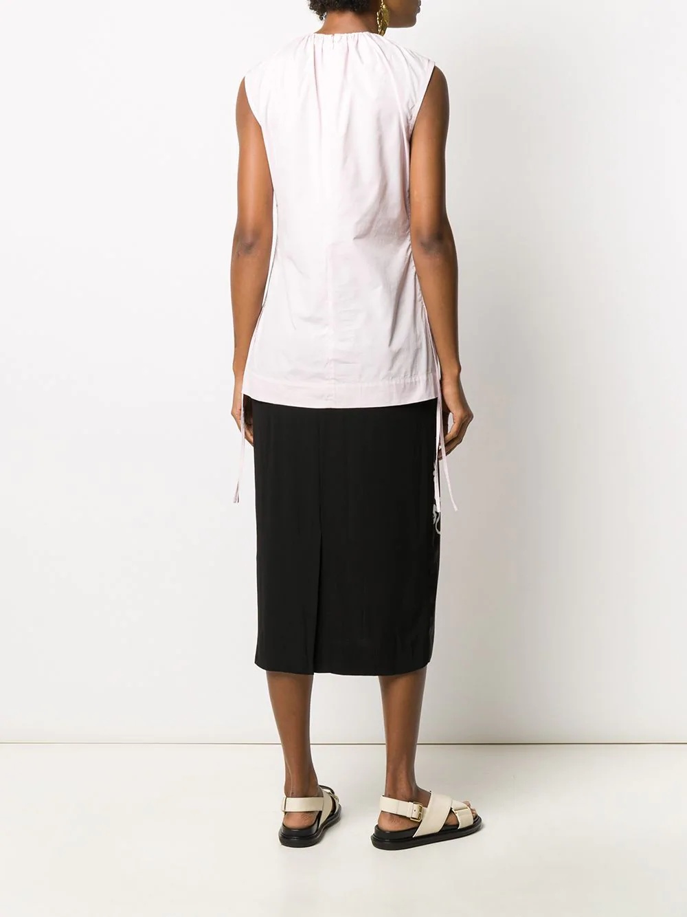 ruched side sleeveless top - 4