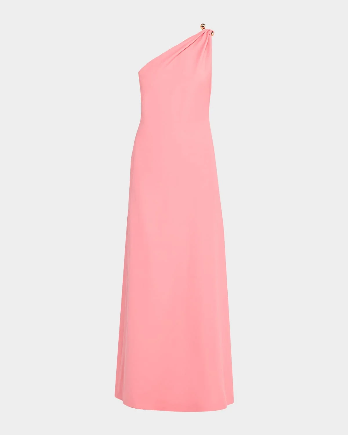 Plumeria One-Shoulder Draped Wool Gown - 1