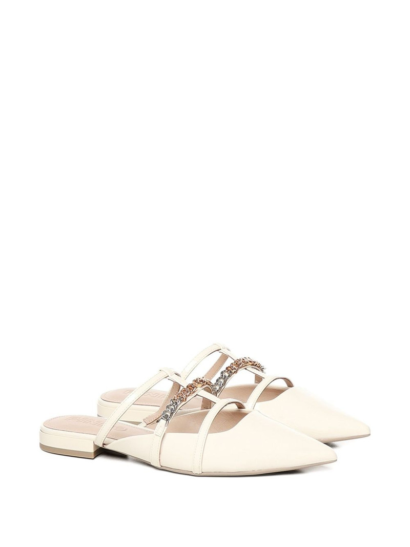 PINKO chain-embellished pointed-toe mules outlook