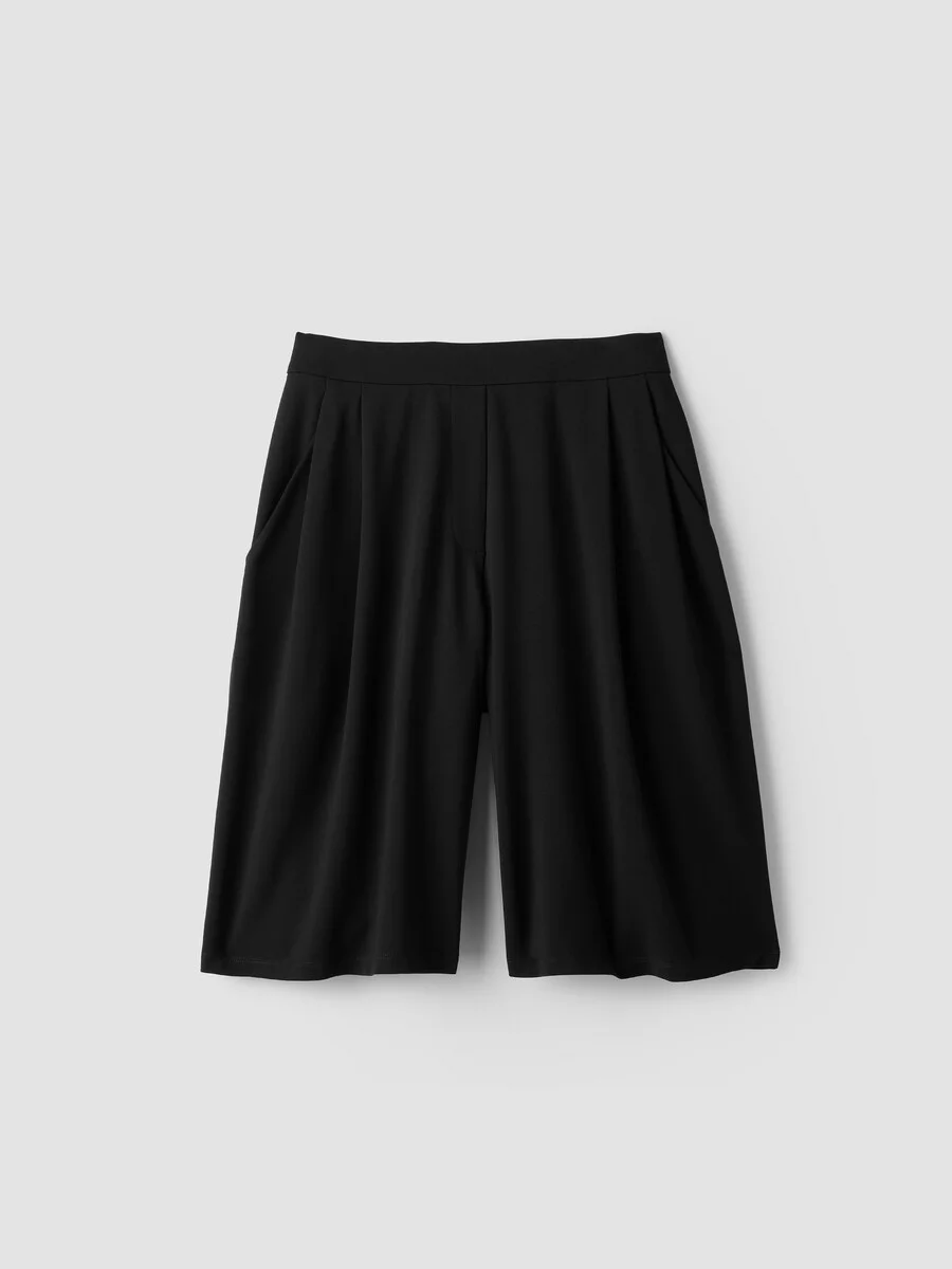 Extra-Fine Ponte Pleated Shorts - 1
