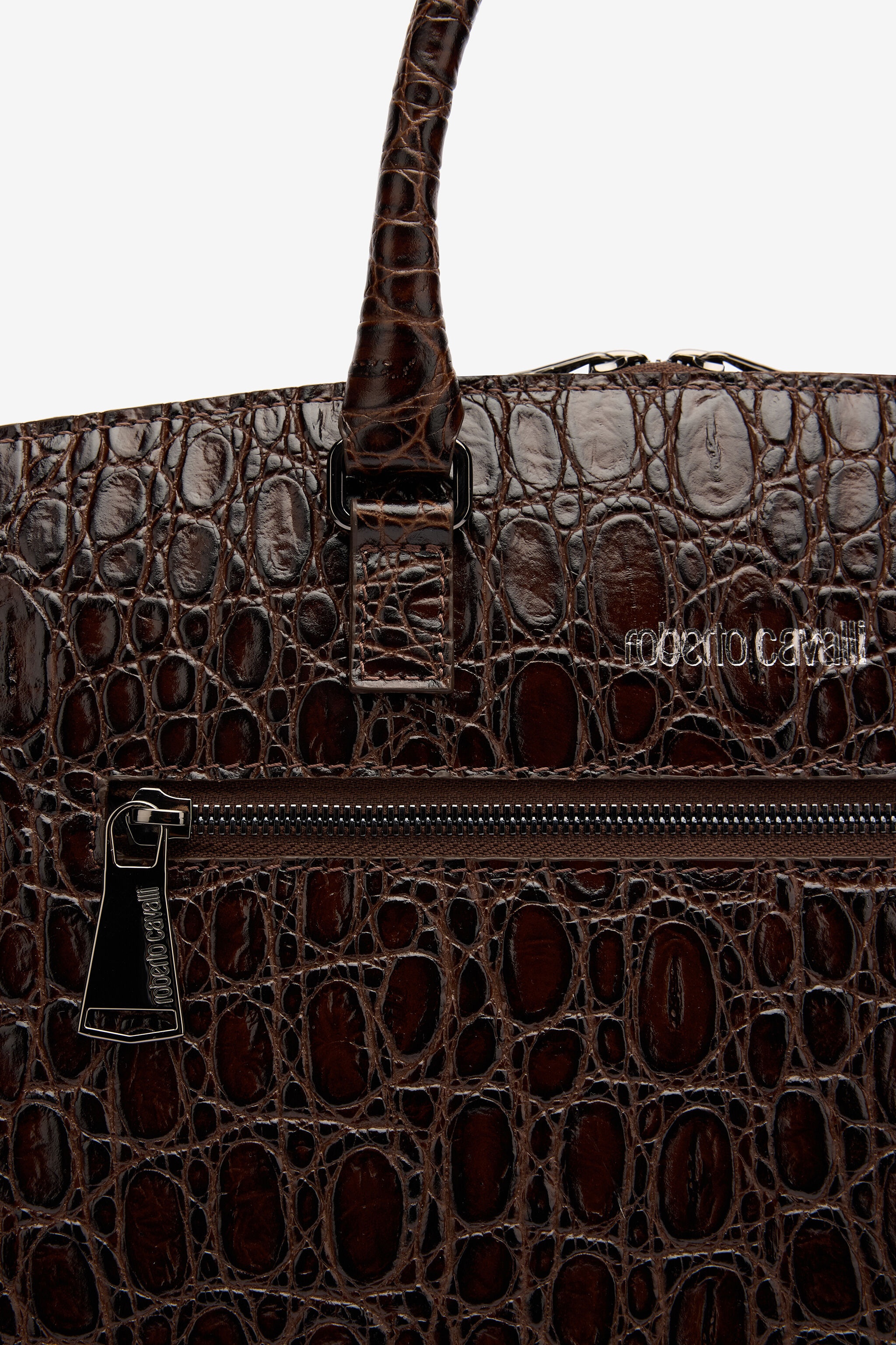Crocodile-Print Bag With Shoulder Strap - 4