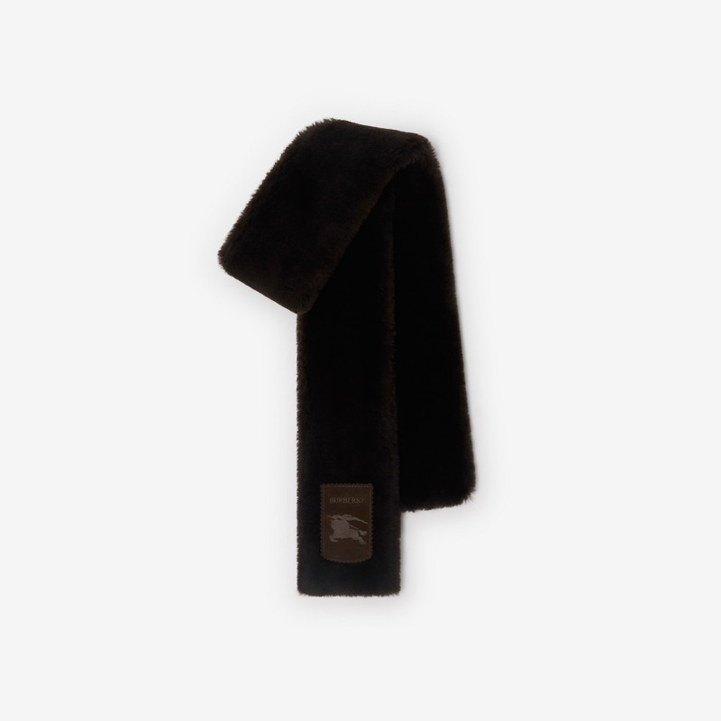 Narrow Label Shearling Scarf 1