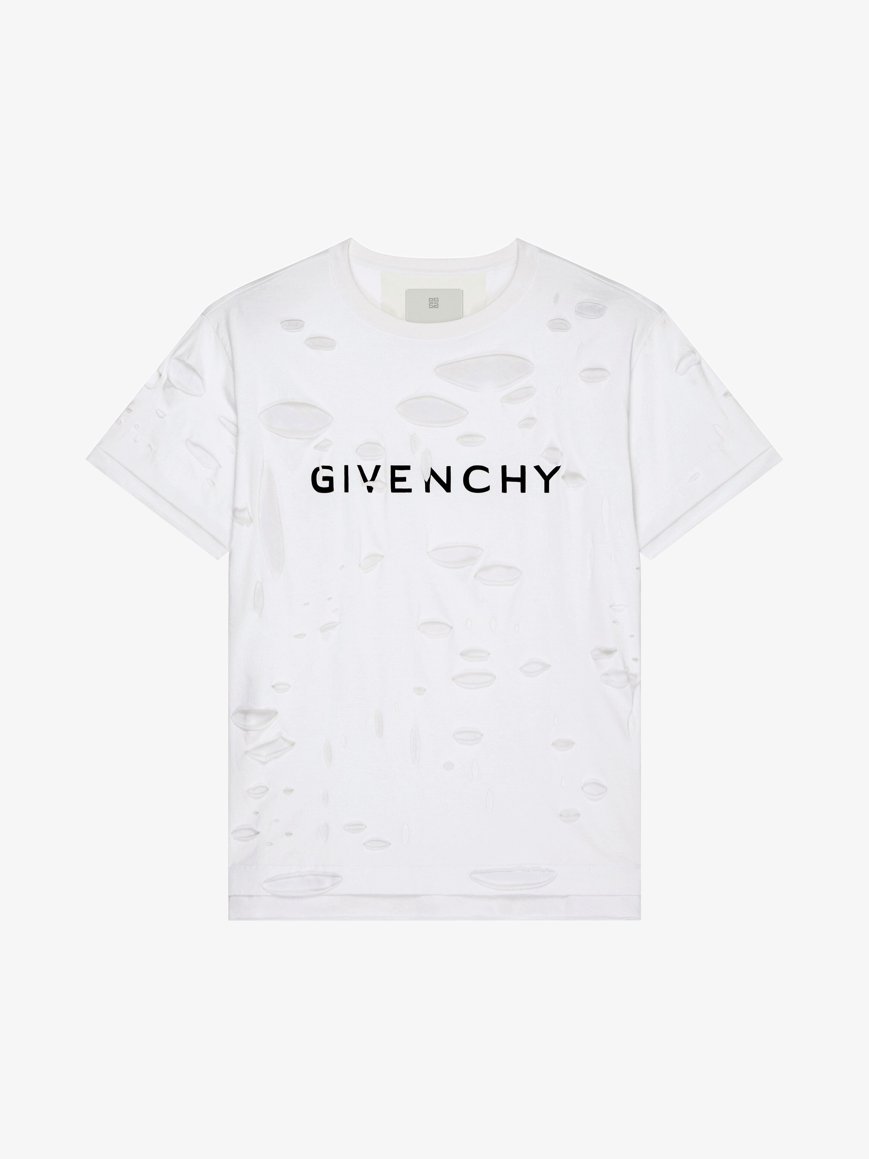 Tシャツ・カットソー Givenchy Oversized T-Shirt in Destroyed Cotton Givenchy GIVENCHY OVERSIZED T-SHIRT IN COTTON WITH DESTROYED
