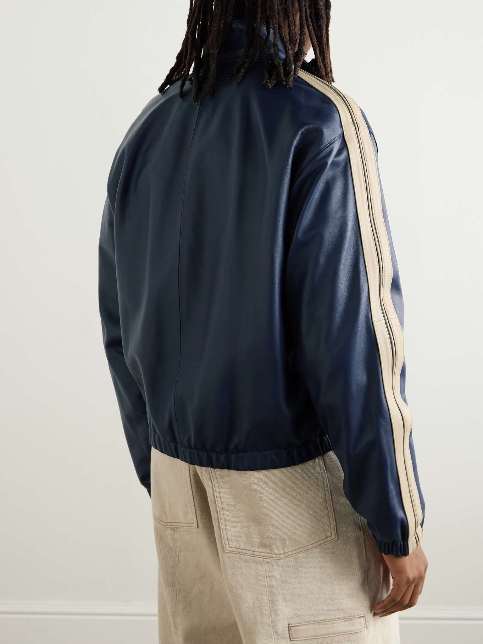 Striped Leather Jacket - 3