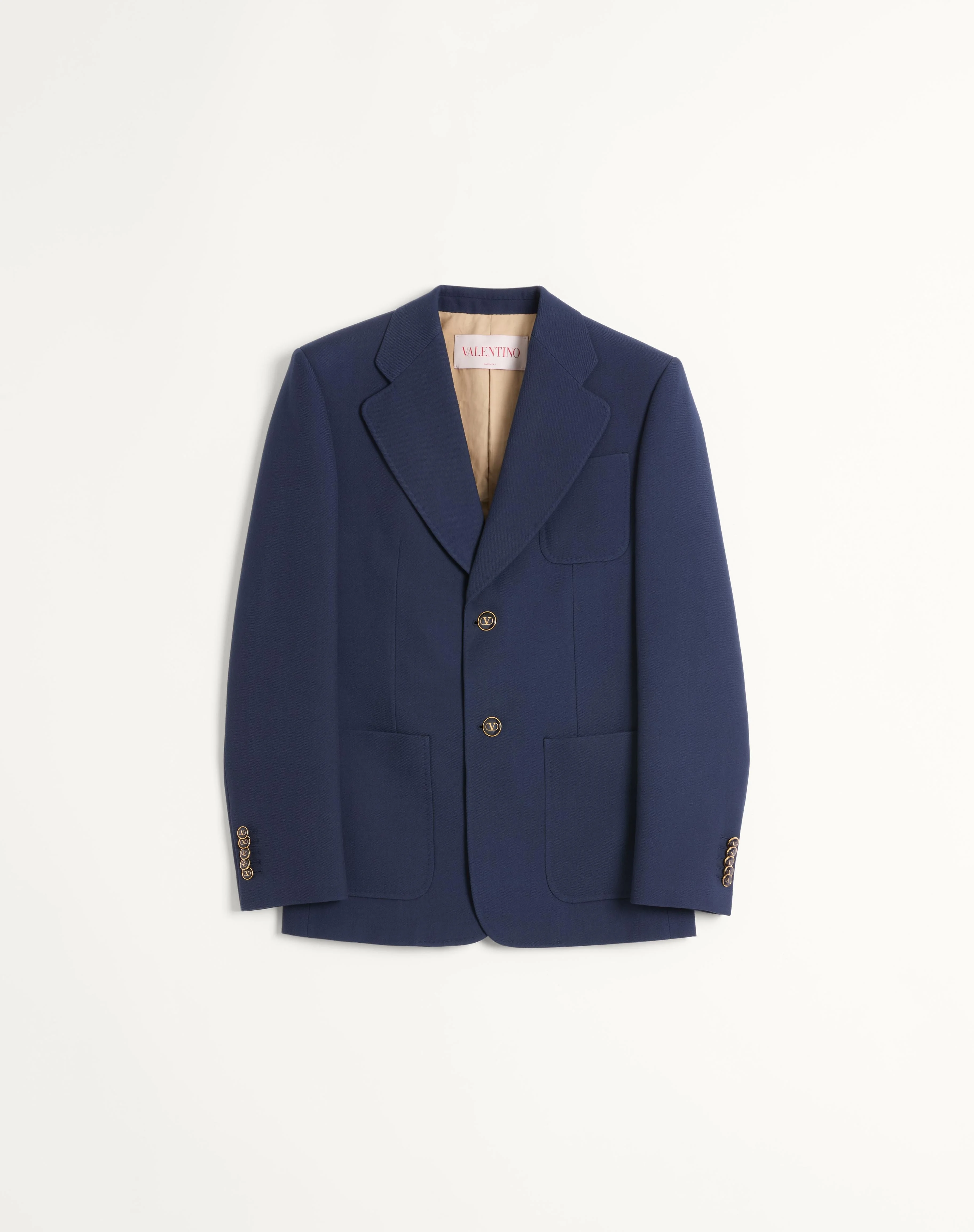 SINGLE-BREASTED WOOL GABARDINE JACKET - 1