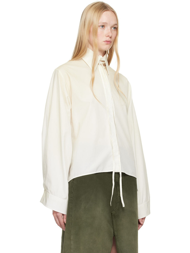 Off-White Light Cotton Poplin Long-Sleeved Shirt 2