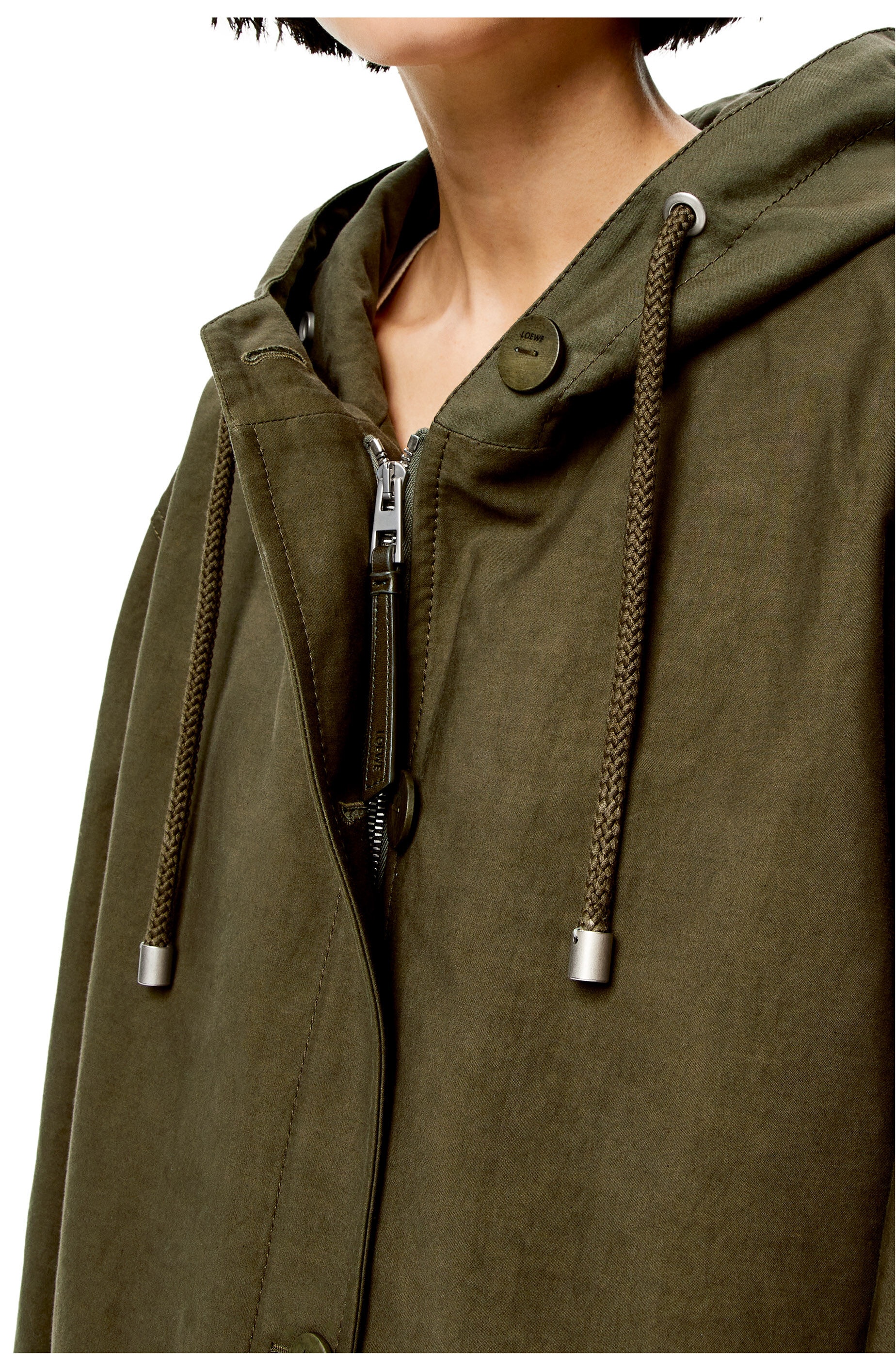 Fringed parka in cotton - 4
