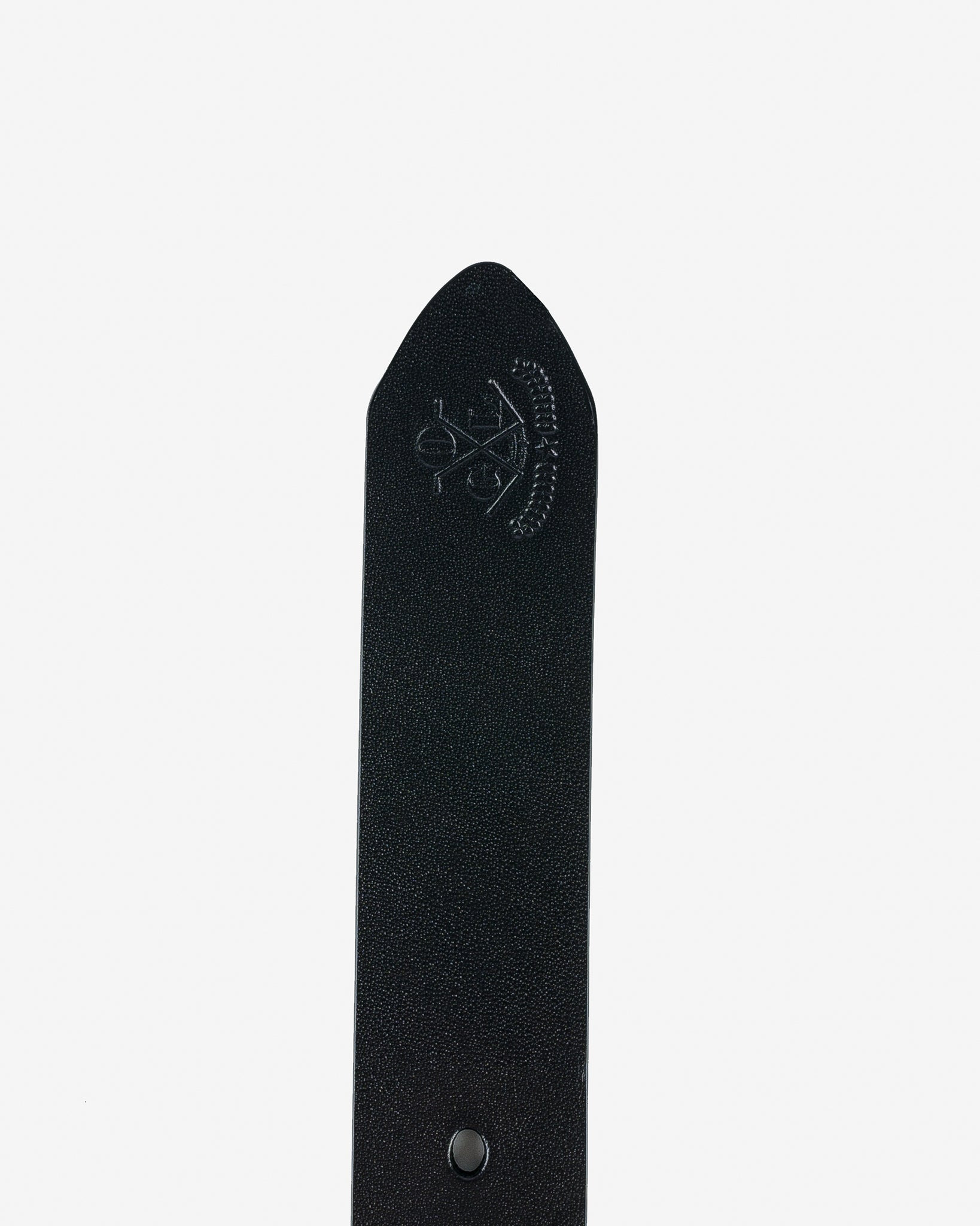OGL-BELT-FULL-ROLL-BLK OGL Single Prong Brass Roller Buckle Leather Belt - Full Dyed Black - 5