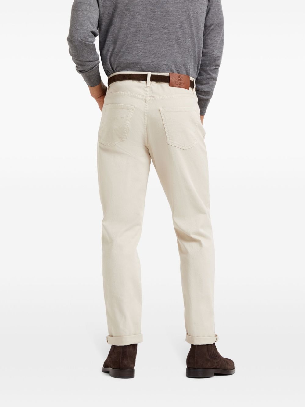 straight-leg stretch-cotton trousers - 3
