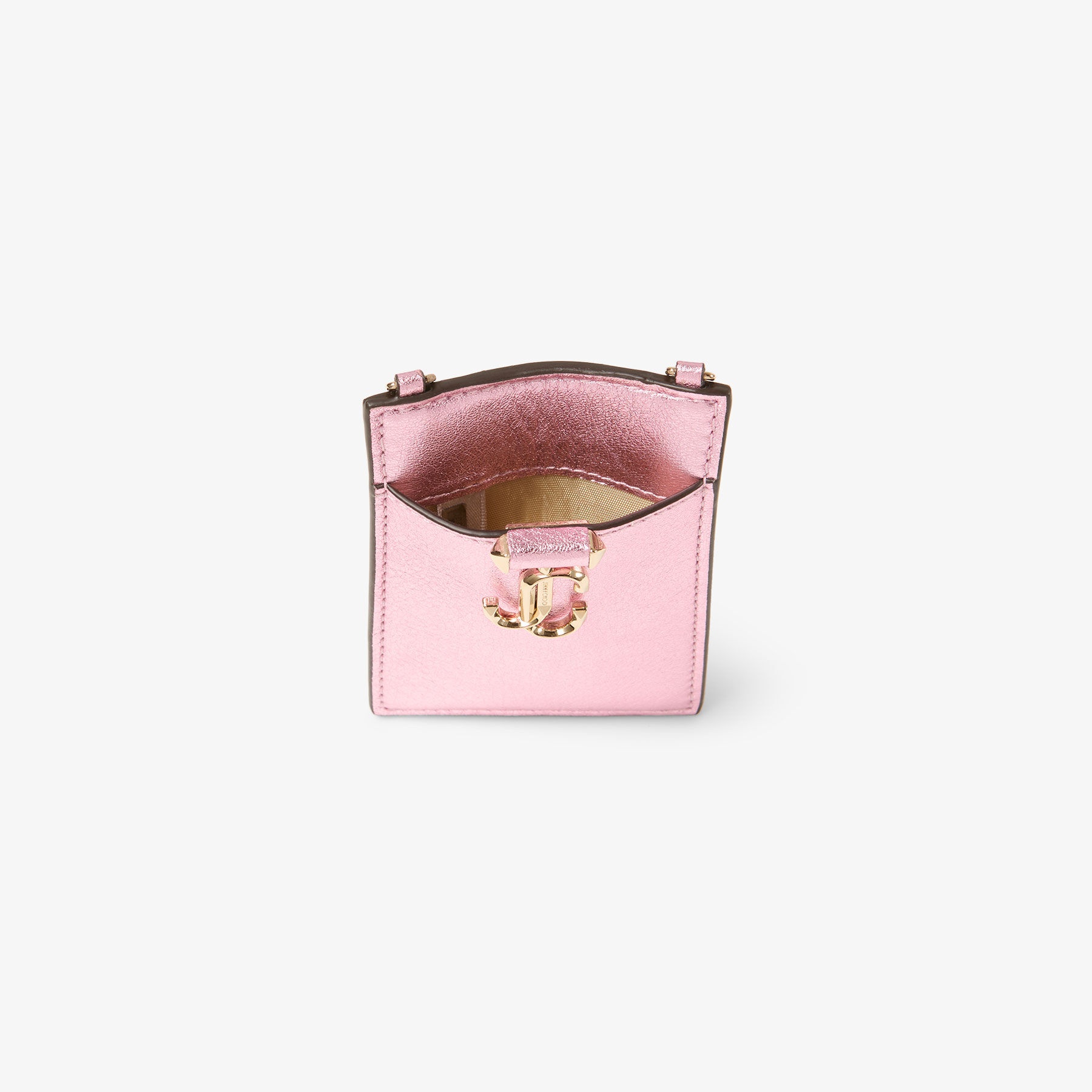 ID Holder With Chain
Rose Metallic Nappa Leather ID Holder - 3