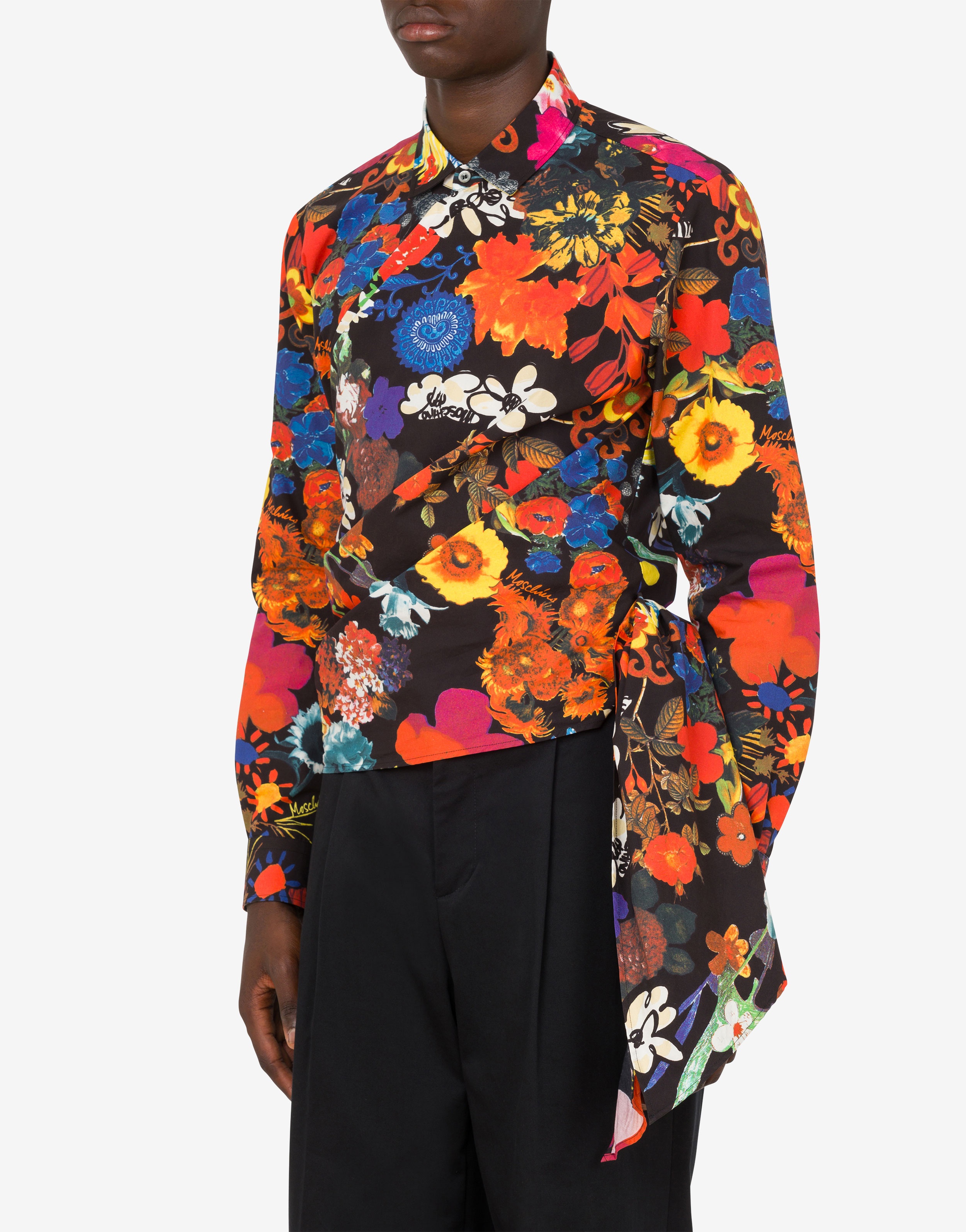 ALLOVER FLOWERS KNOTTED POPLIN SHIRT - 2