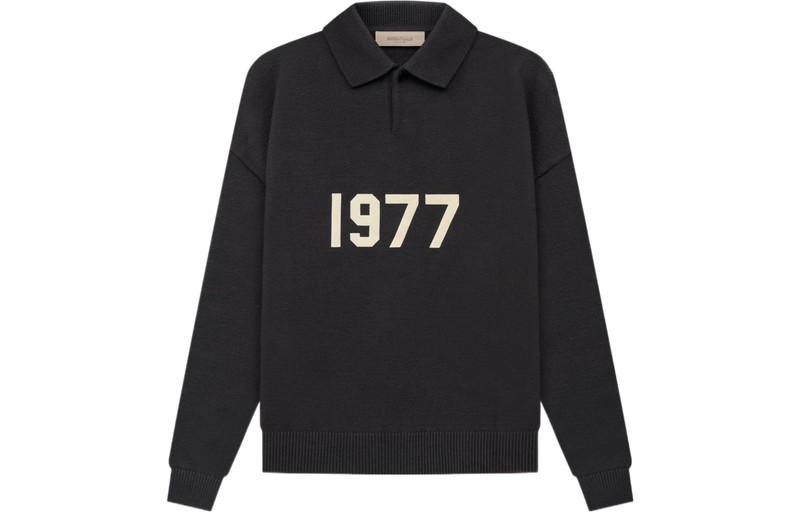 ESSENTIALS Fear of God Essentials SS22 Knit LS 1977 Polo Shirt 'Iron' FOG-SS22-143 outlook