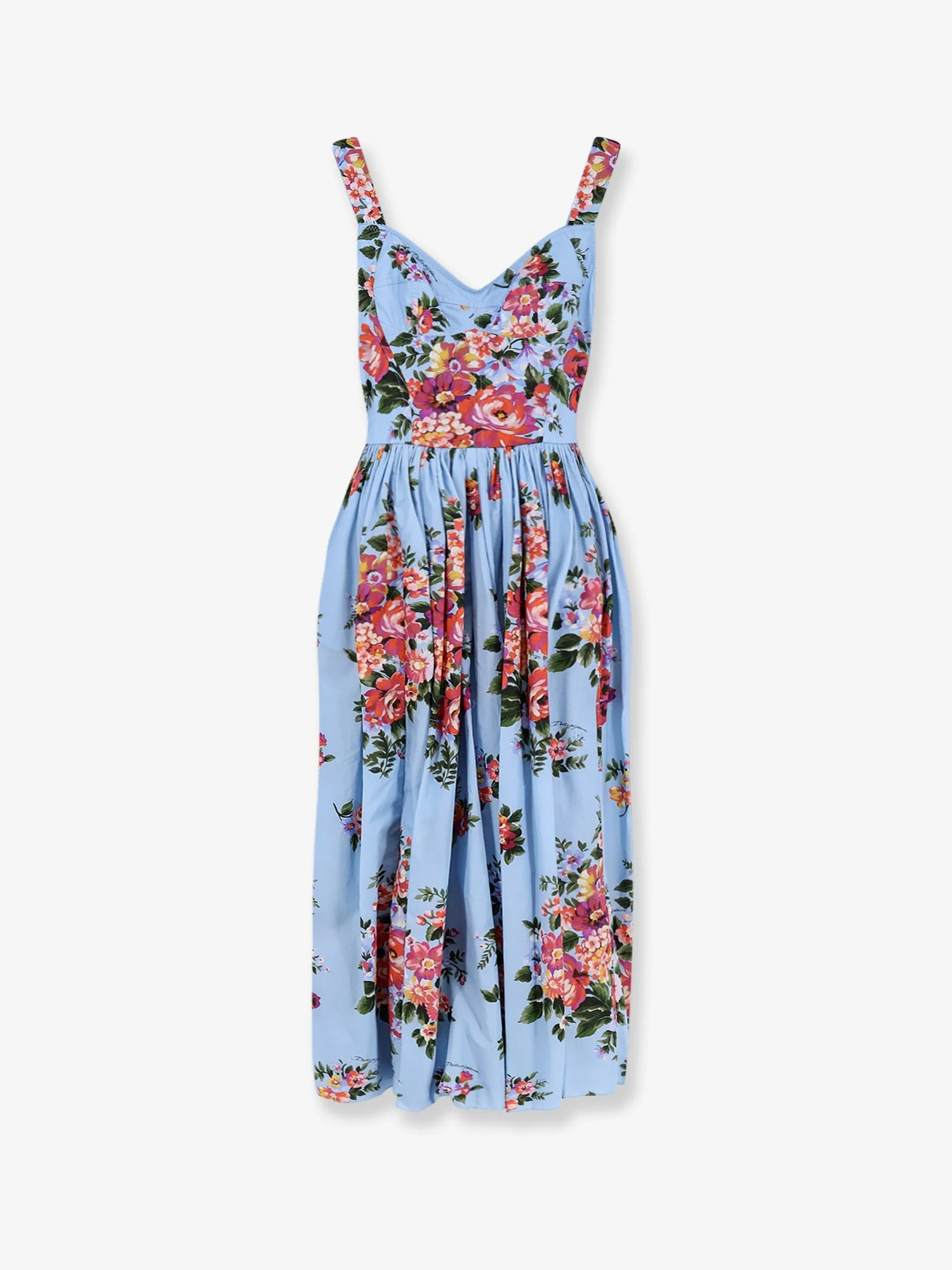 Dolce & Gabbana Cotton Dress With Bouquet Flowers Print - 1