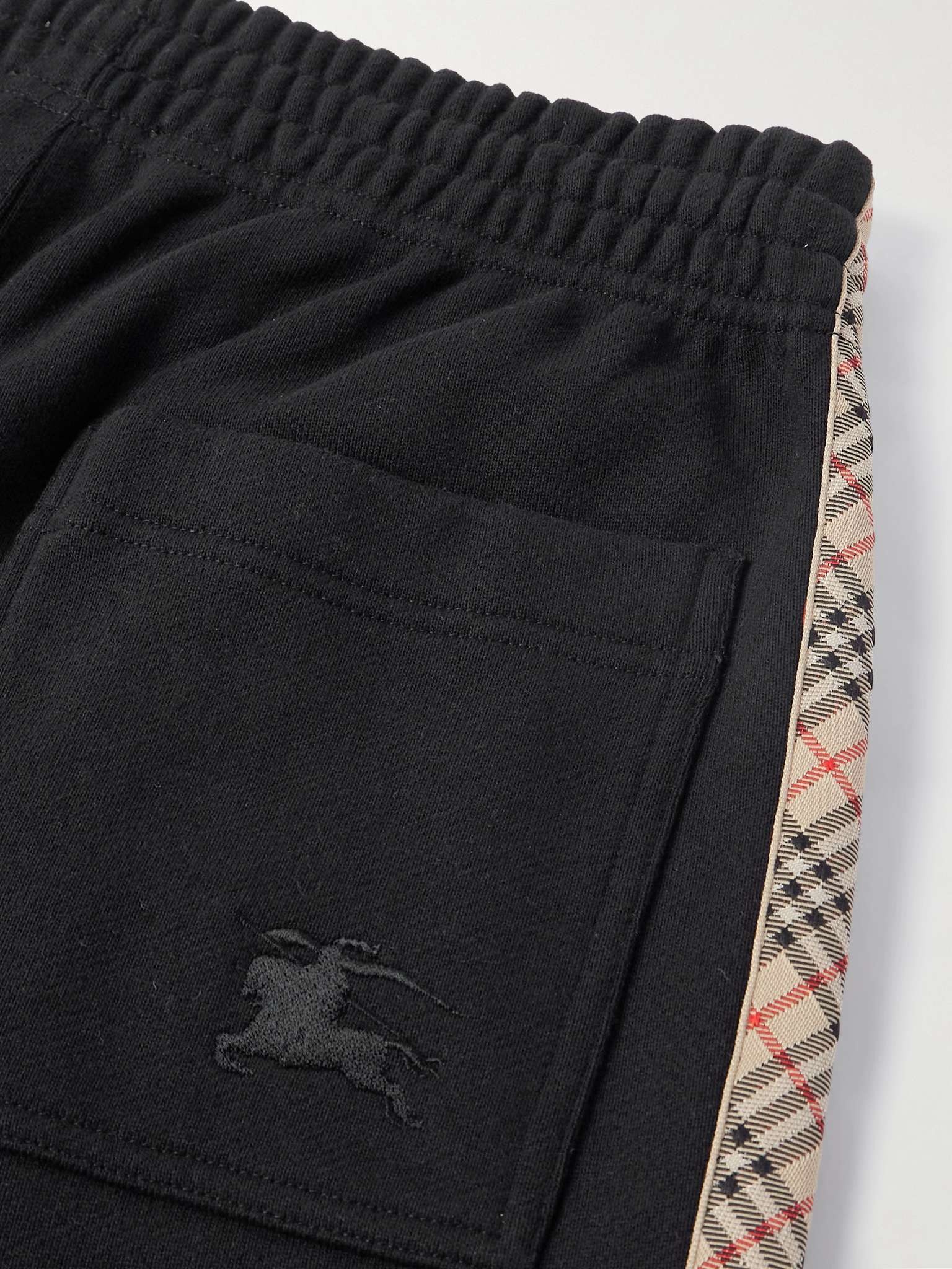 Tapered Logo-Embroidered Checked Cotton-Jersey Sweatpants - 5