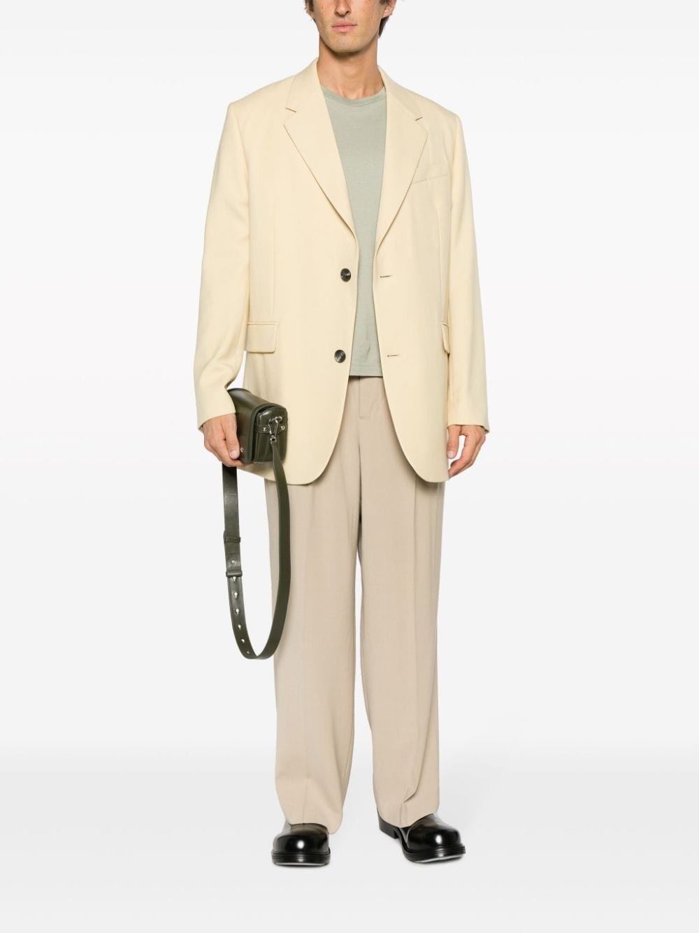 straight-leg pleat-detail trousers - 2