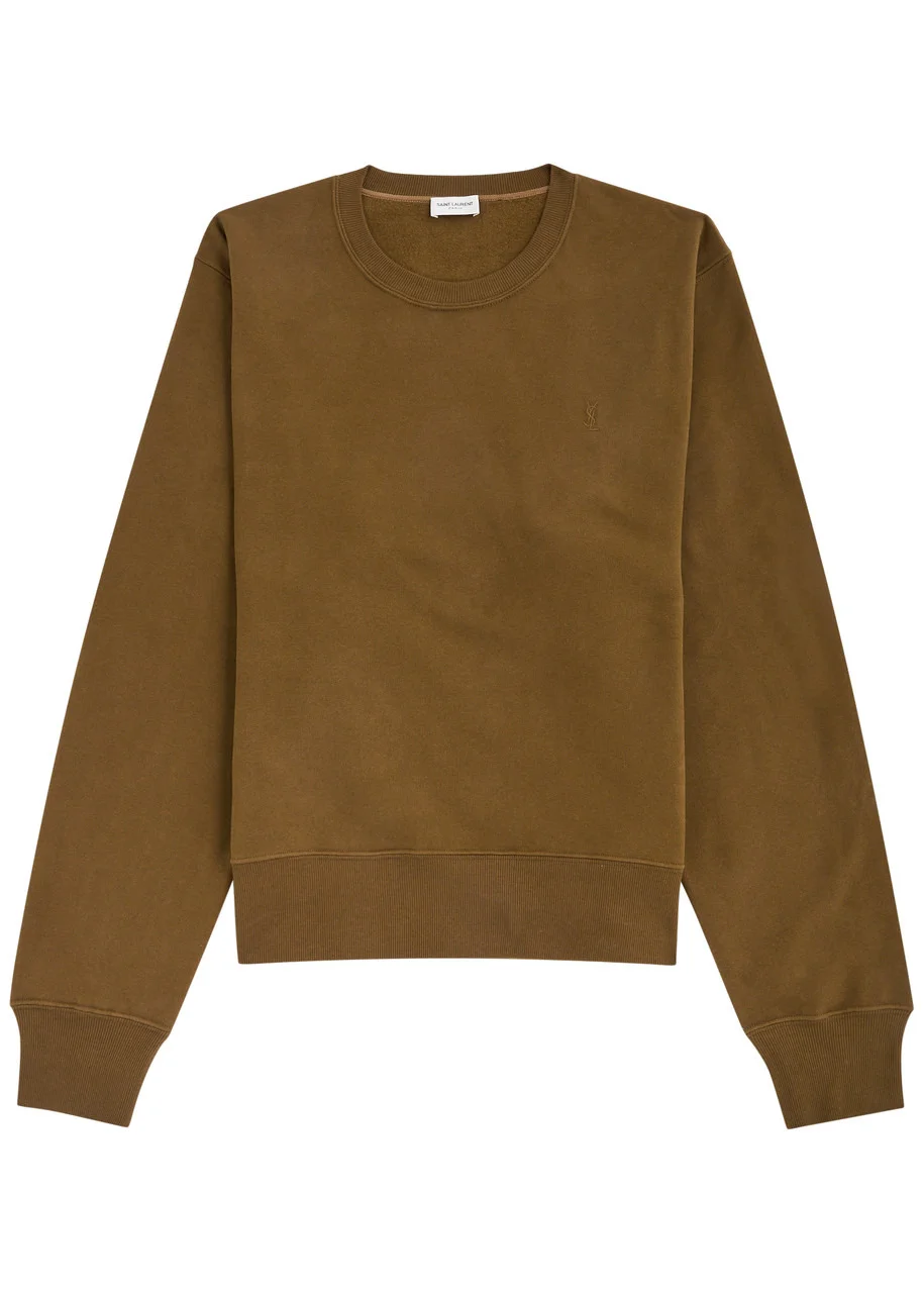 Saint Laurent Logo-embroidered Cotton Sweatshirt - 1