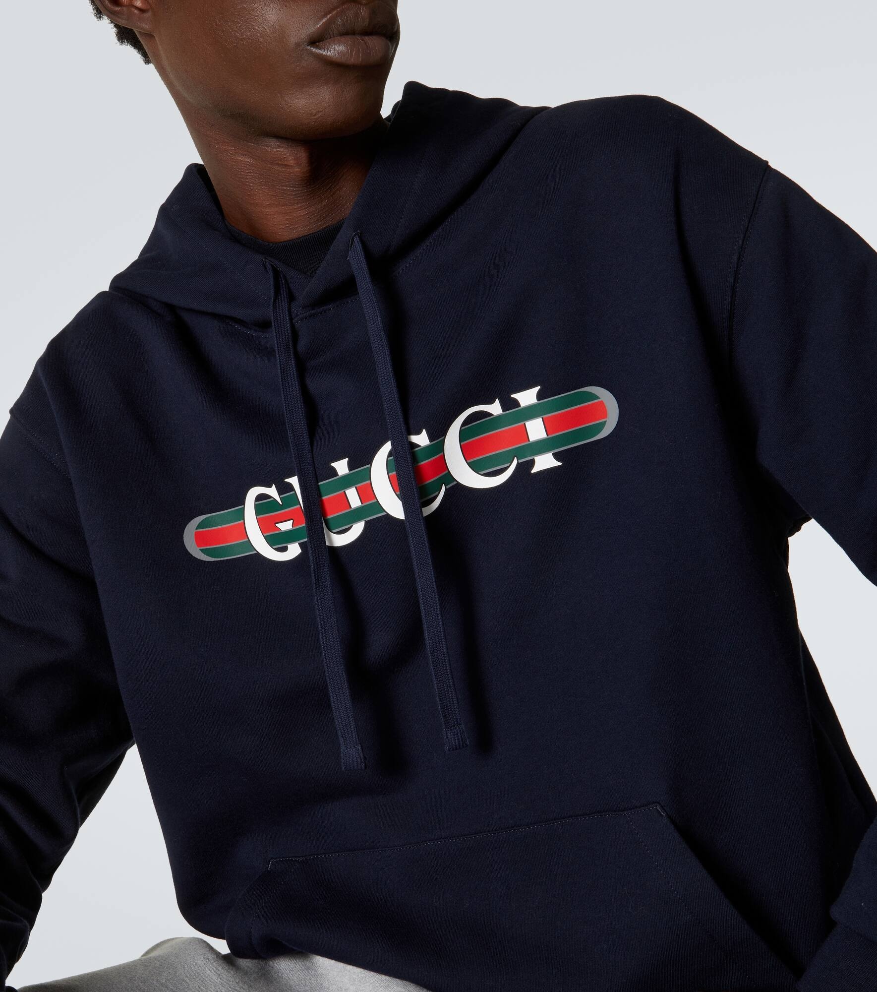 Logo cotton jersey hoodie - 5