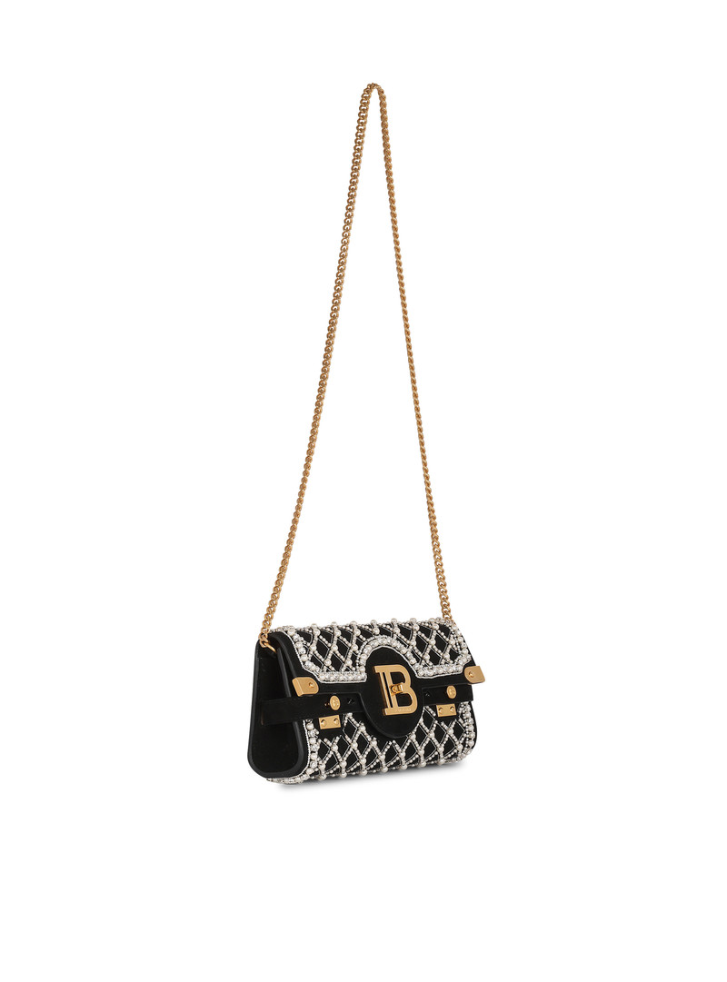 Suede and embroidered pearl B-Buzz 23 clutch bag 3