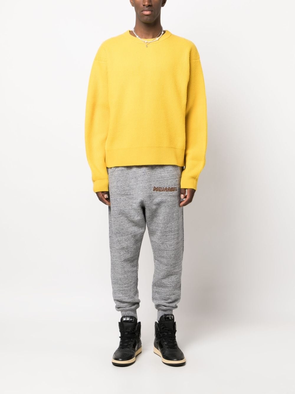 logo-print cotton track pants - 2