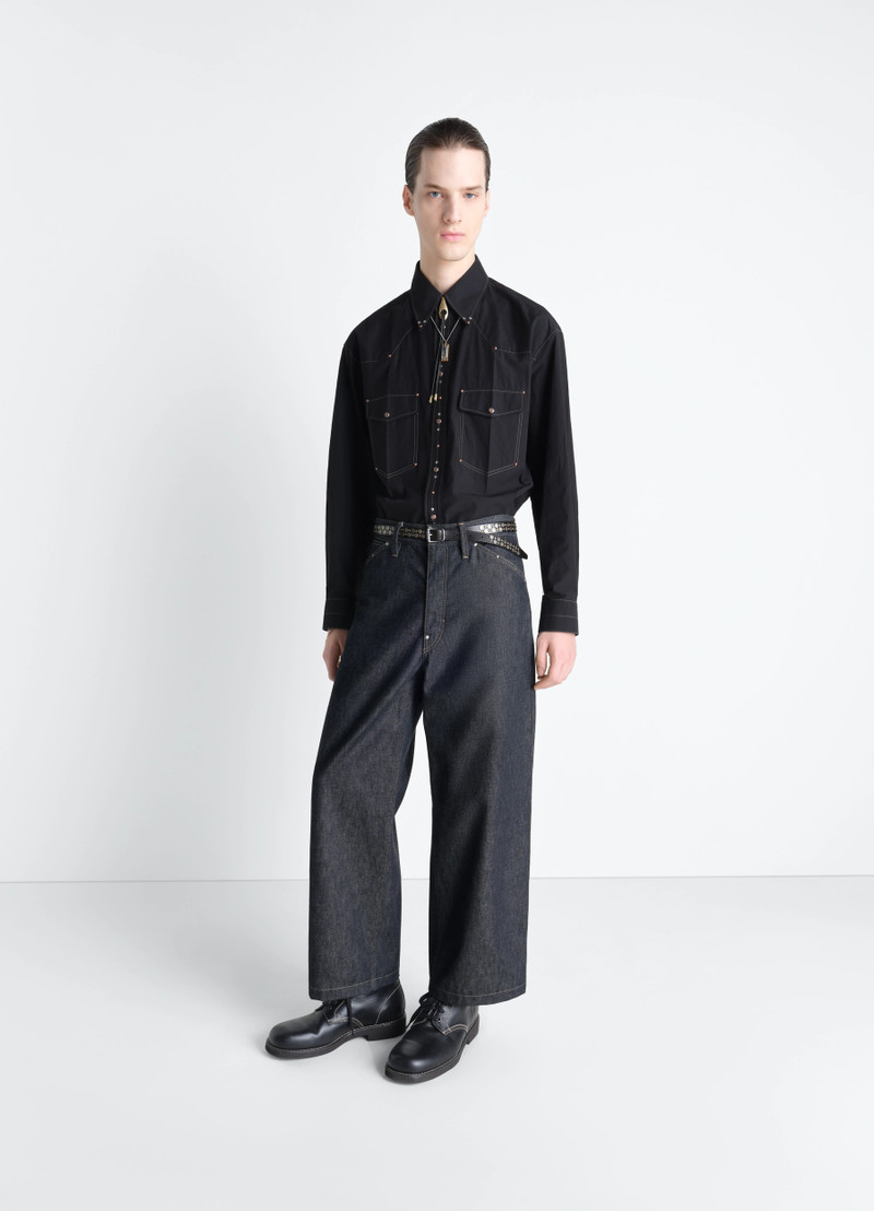 Lemaire WIDE PANT WITH STUDS IN DENIM outlook