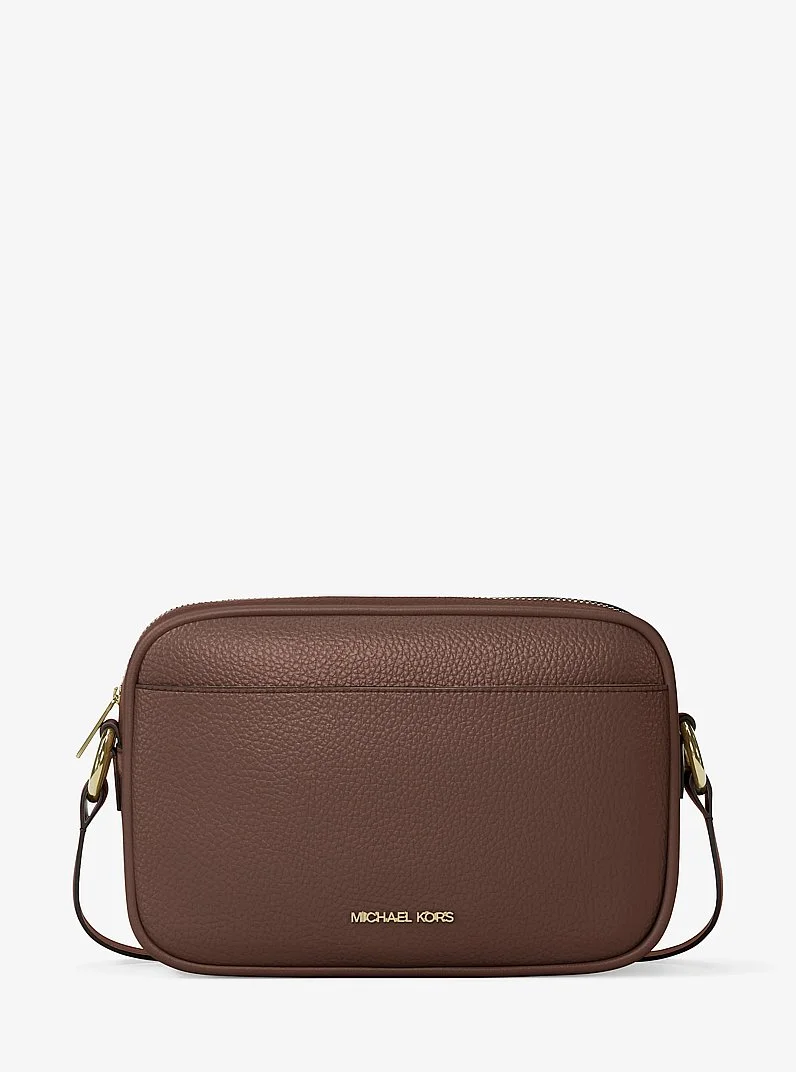 Jet Set Large Pebbled Leather Camera Crossbody Bag - 1