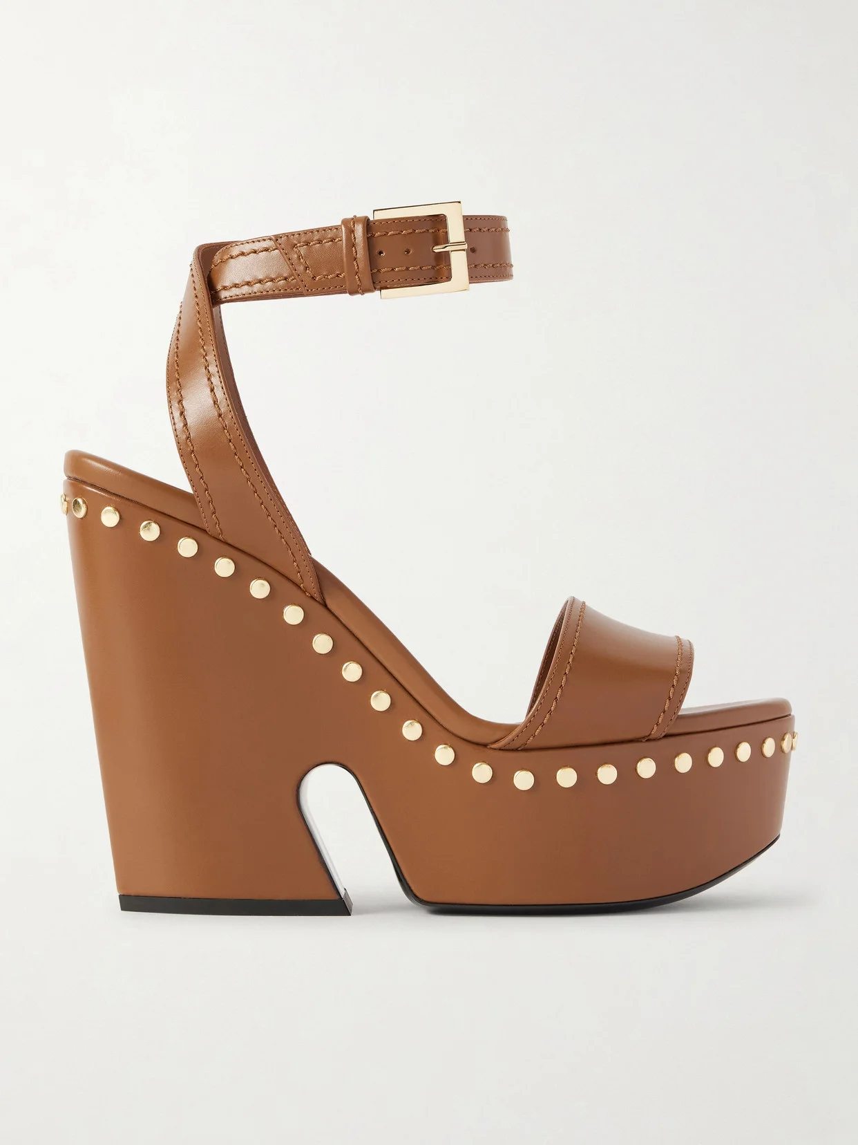 Studded Leather Platform Sandals - 1