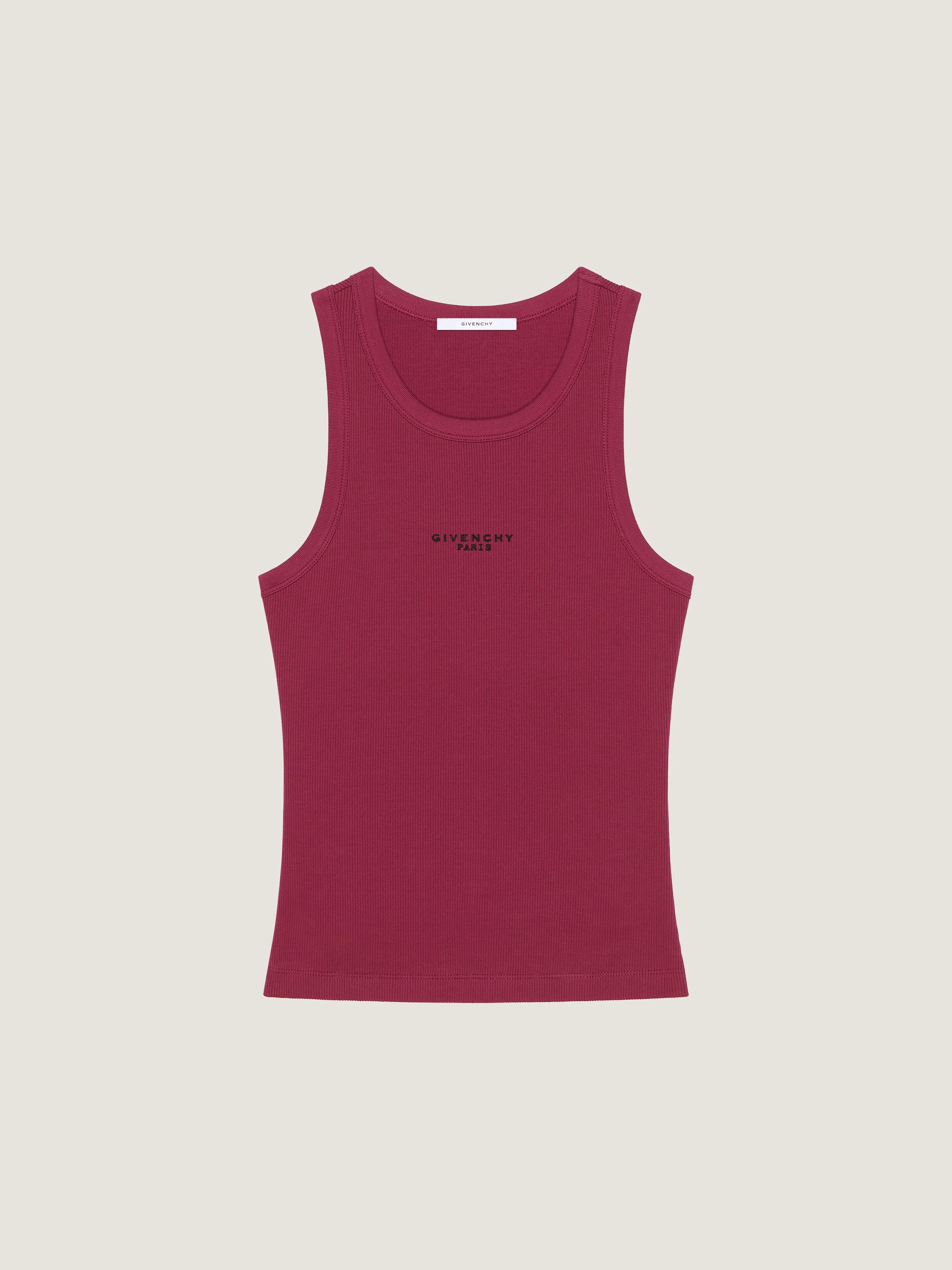 SLIM FIT TANK TOP IN COTTON WITH GIVENCHY PARIS PRINT - 1