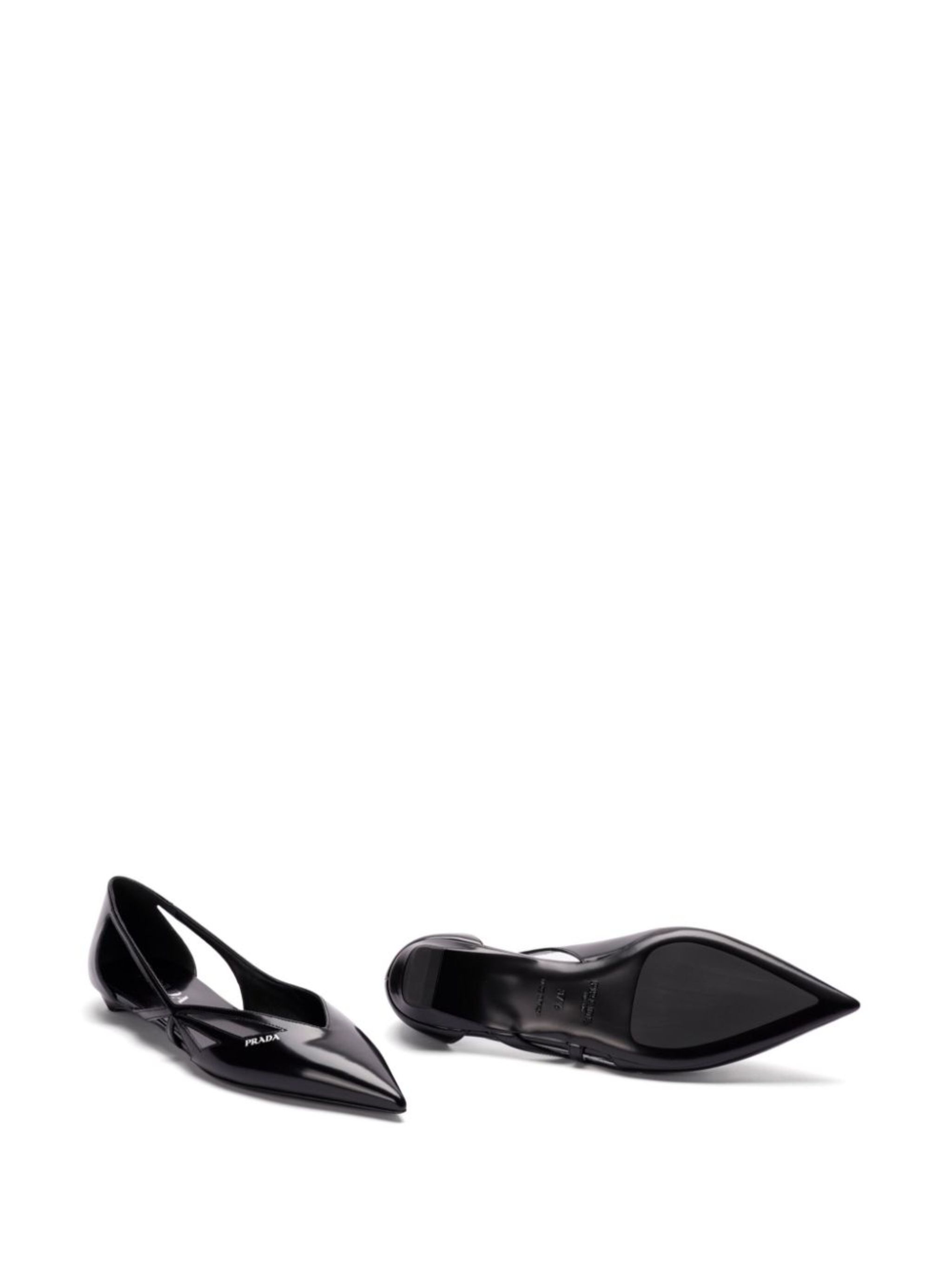 15mm cut-out leather ballerina shoes - 5