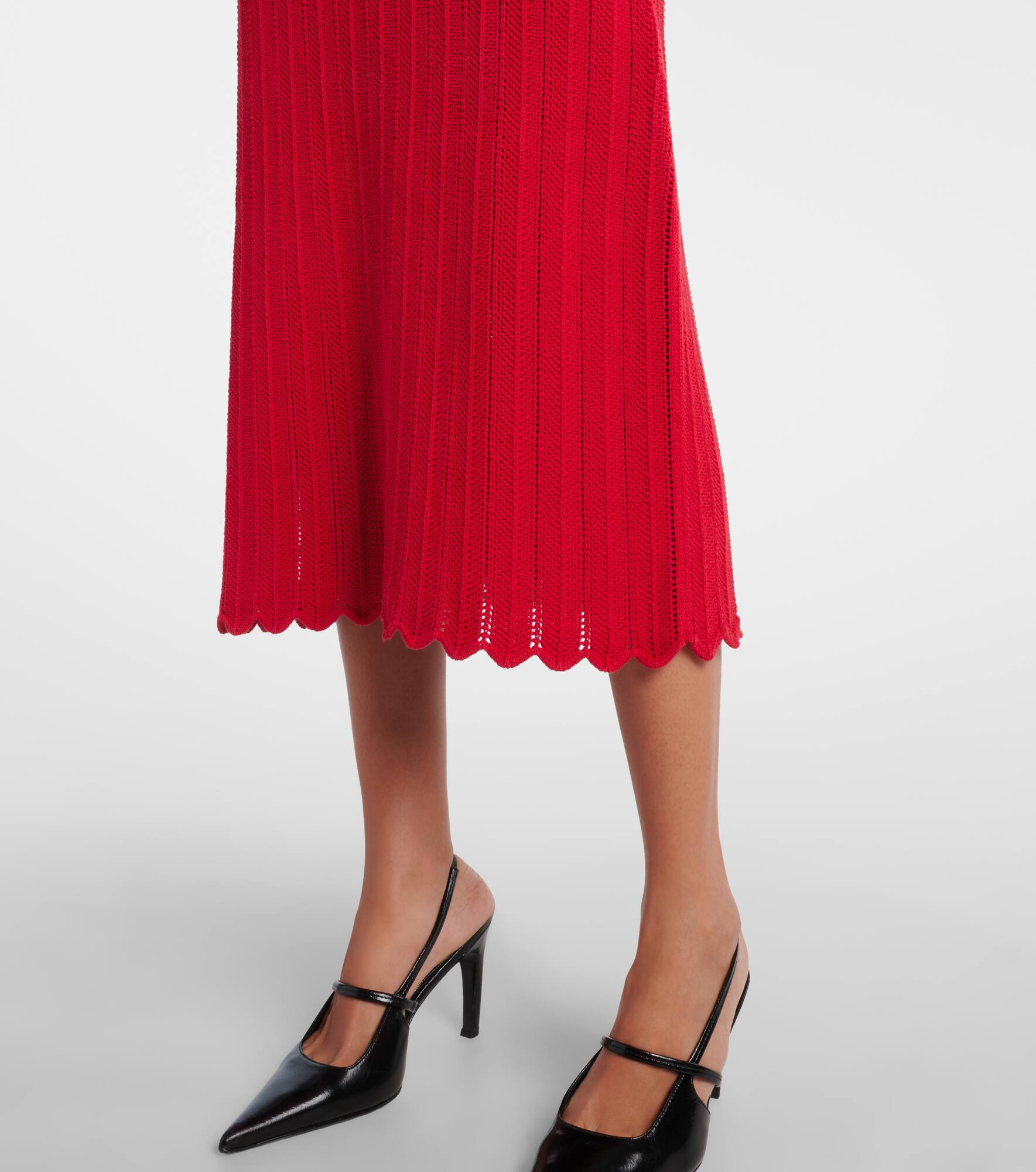 Sissi open-knit cotton midi dress - 5