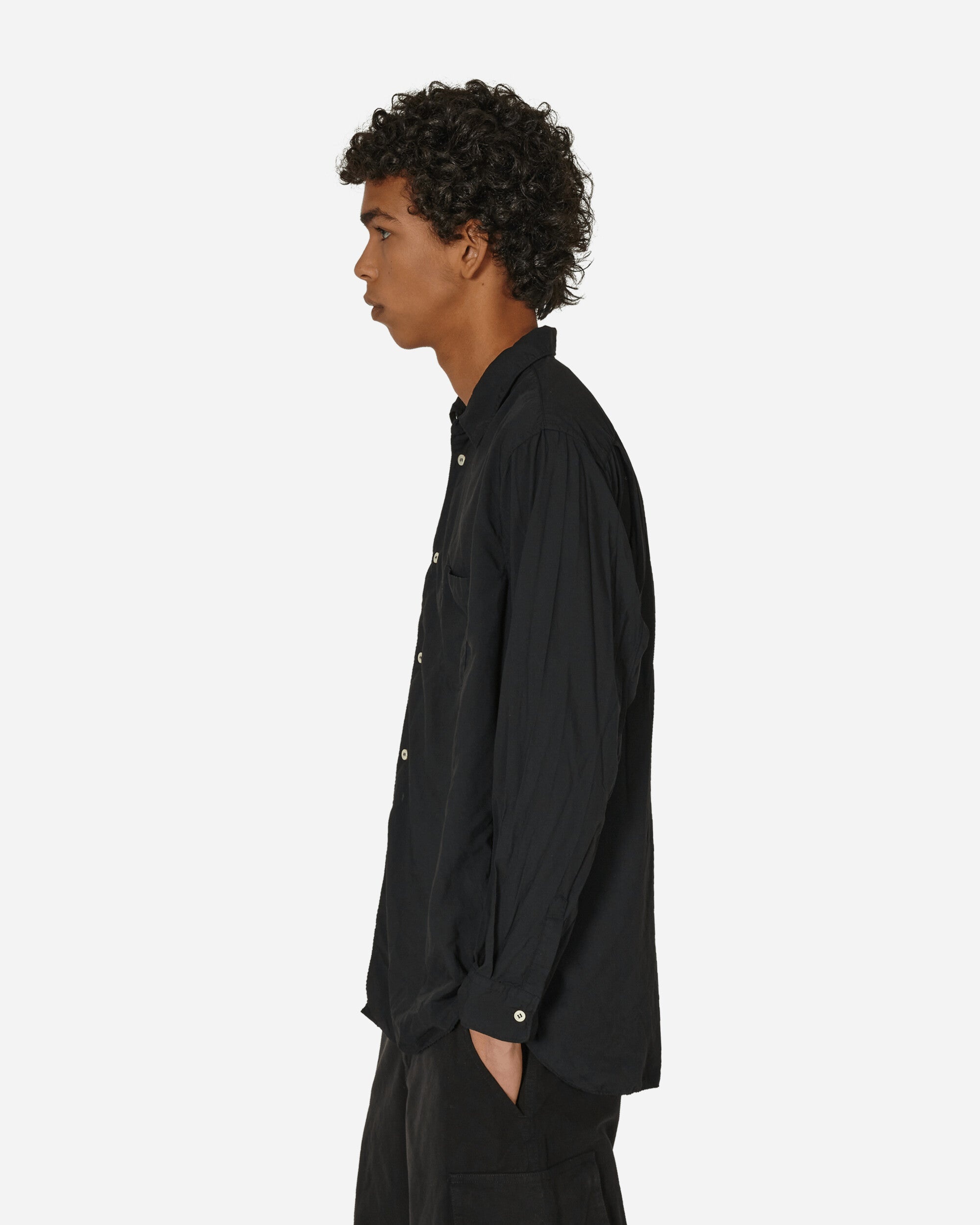 Zipped Longsleeve Shirt Black - 2