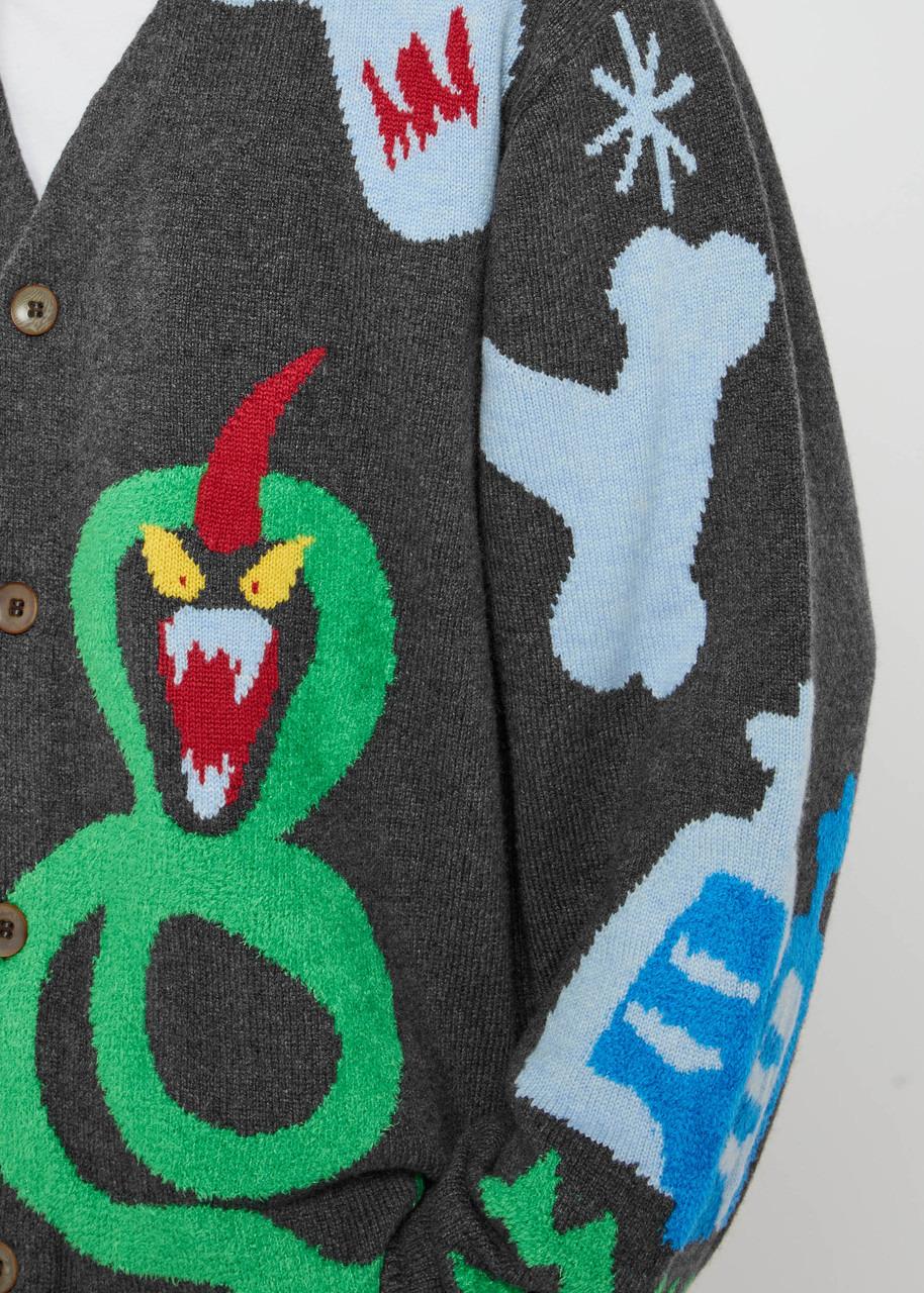 The Elder Statesman Mythical Creatures Intarsia Cashmere-blend Cardigan - 5