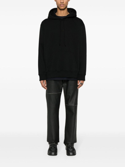 MM6 Maison Margiela Black Numbers-Embroidered Cotton Hoodie outlook