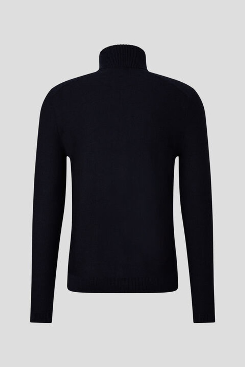 BOGNER Lias half-zippered sweater in Navy blue outlook
