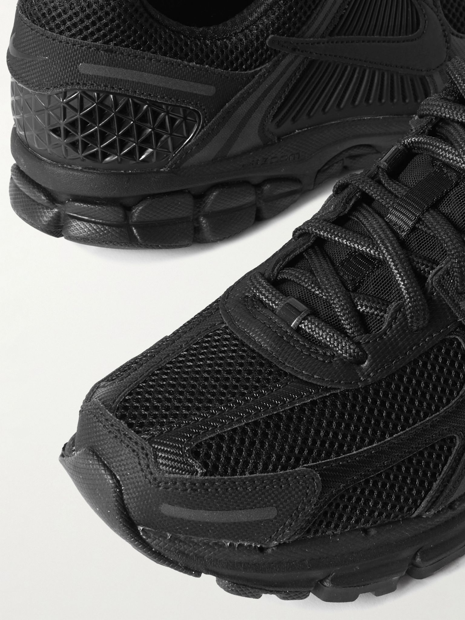 Zoom Vomero 5 Leather and Rubber-Trimmed Mesh Sneakers Black - 6