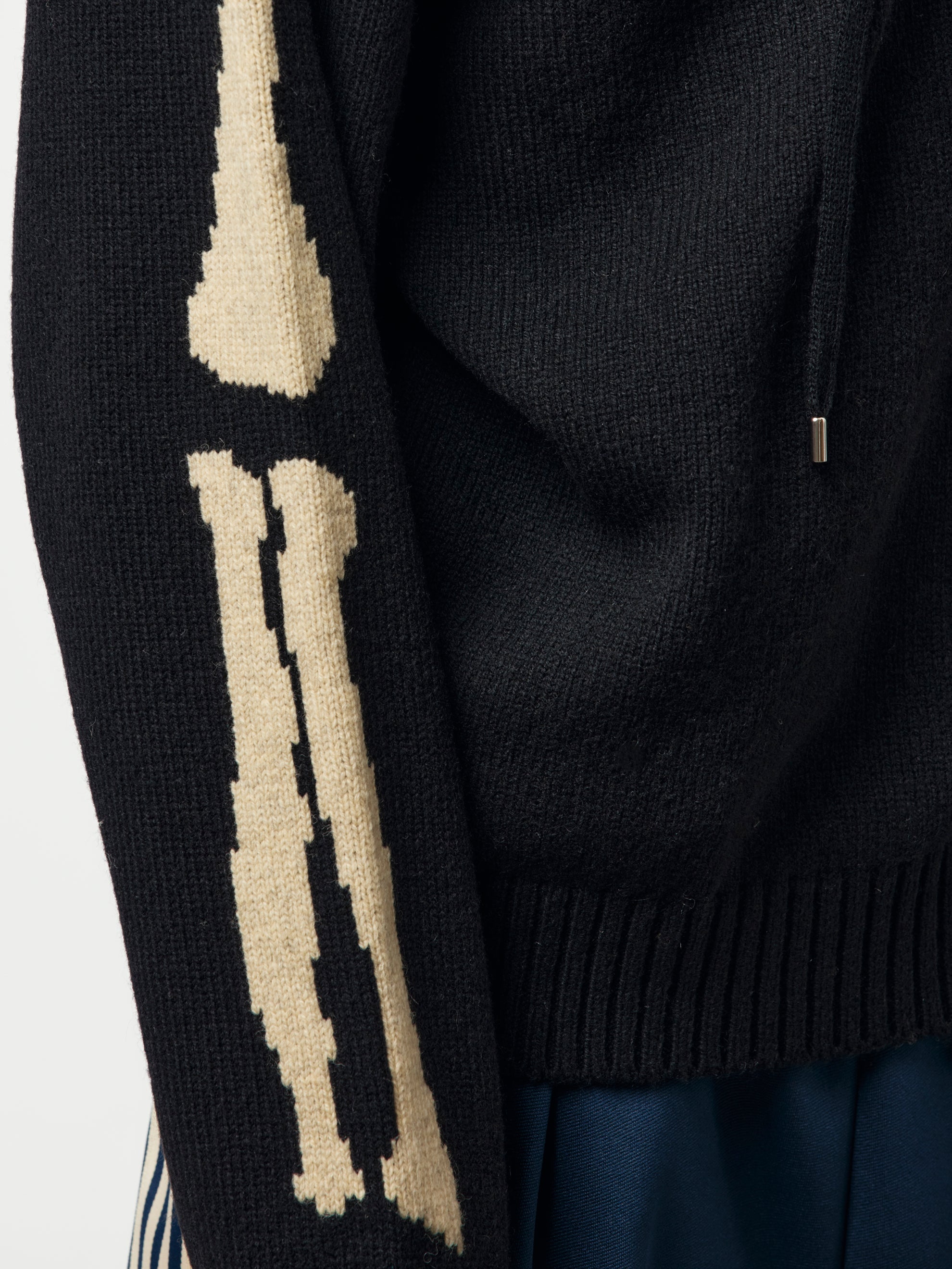 5G WOOL BONE HOOD SWEATER (BLACK) - 6