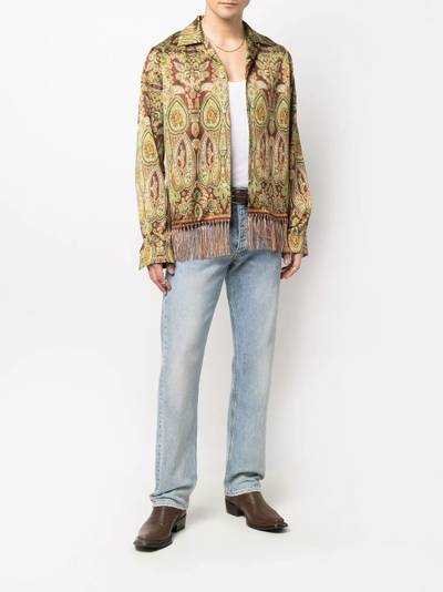 AMIRI baroque-print frayed-edge shirt outlook