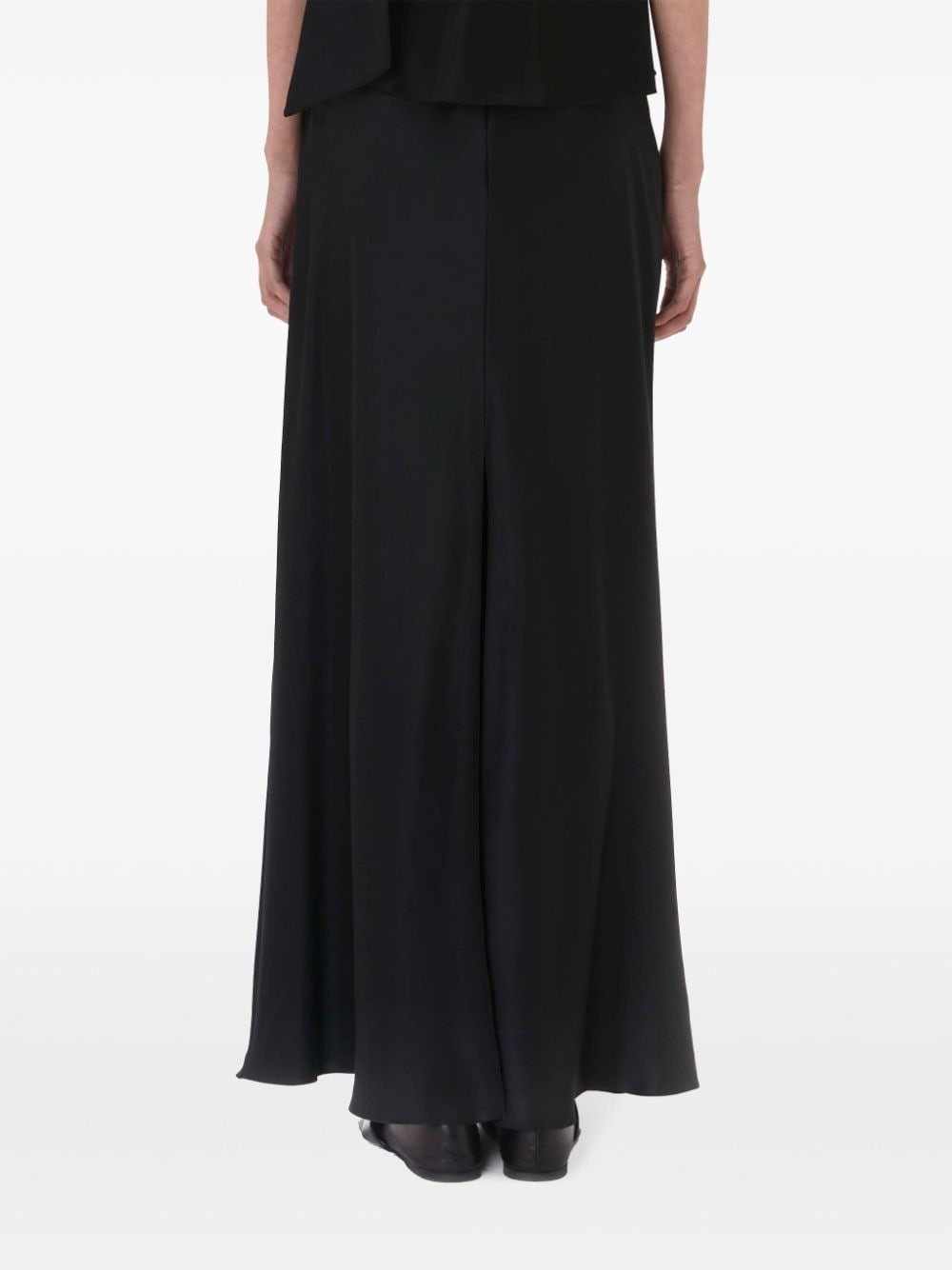 draped silk maxi skirt - 4