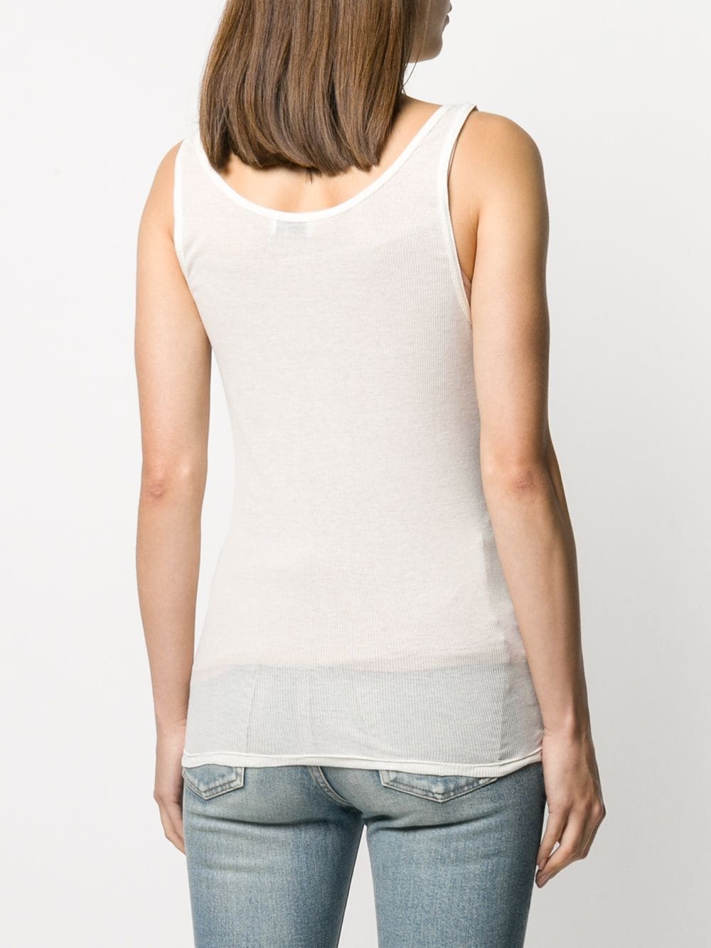 semi-sheer rib-knit tank top - 4