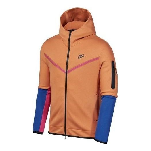 Nike color block tech fleece zipped hooded jacket 'orange' CU4490-808 - 1