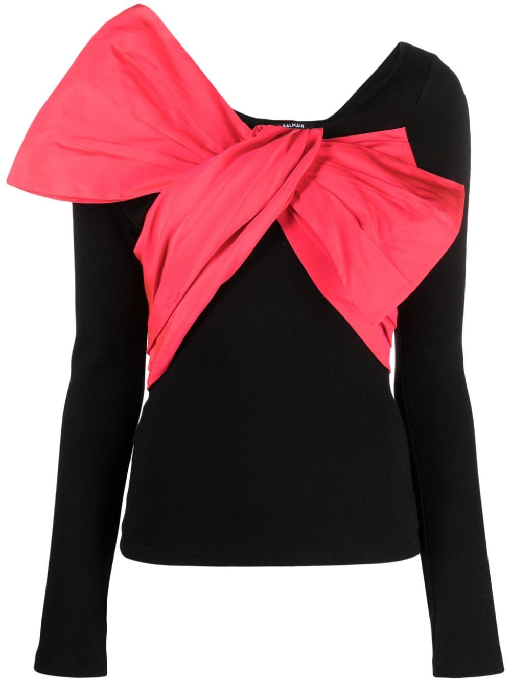 bow-detailed long-sleeve T-shirt - 1