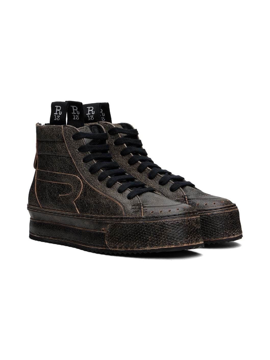 Black Rogue Distressed Sneakers - 4