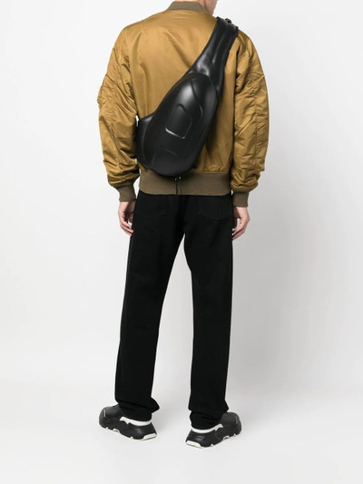 Diesel embossed-logo leather backpack outlook