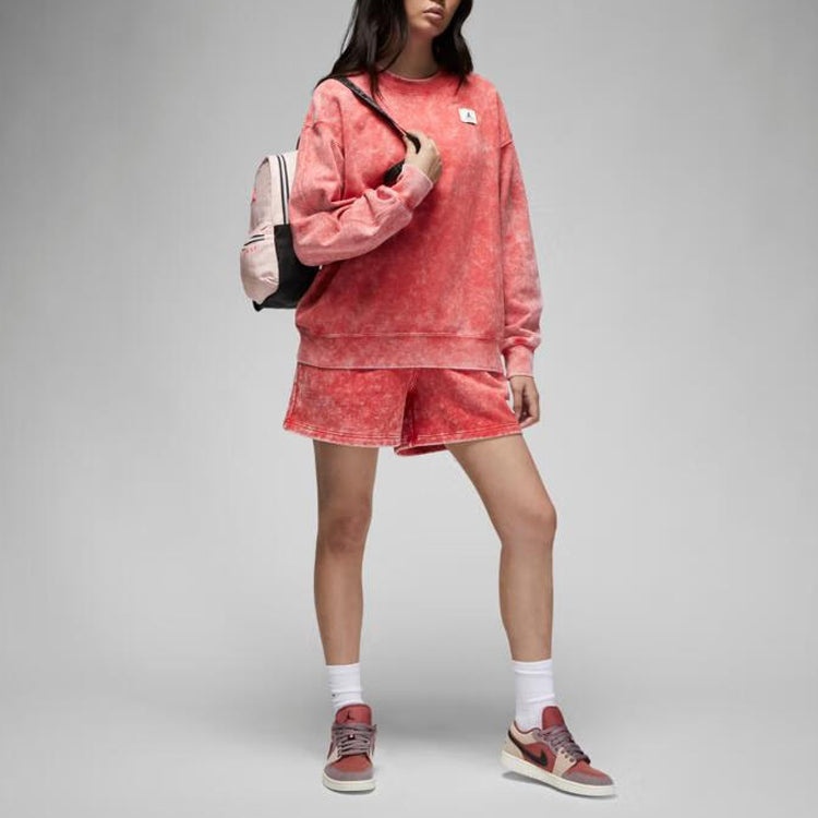 (WMNS) Air Jordan Flight Oversize Fleece Sweatshirt 'Red' DQ4602-605 - 3
