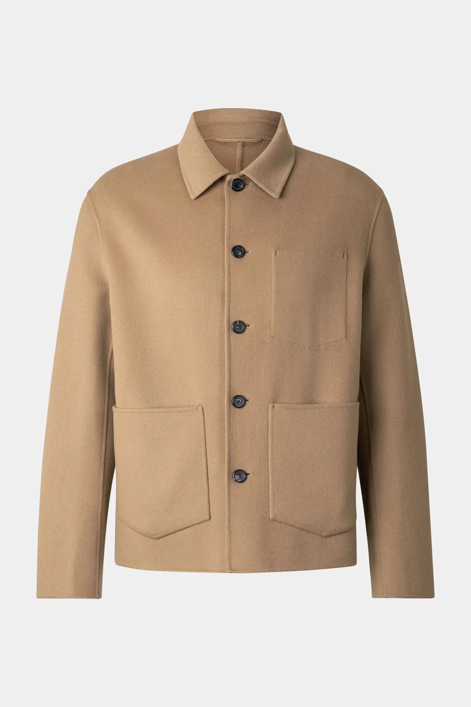 Mirco Double-Faced Wool Shirt Jacket in Camel - 1