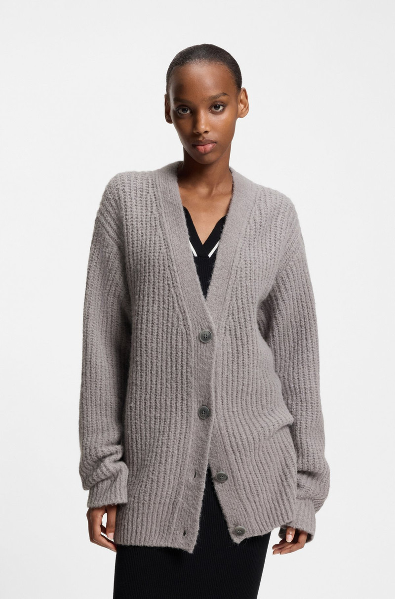 EMBROIDERED-LOGO CARDIGAN IN AN OVERSIZED FIT 2