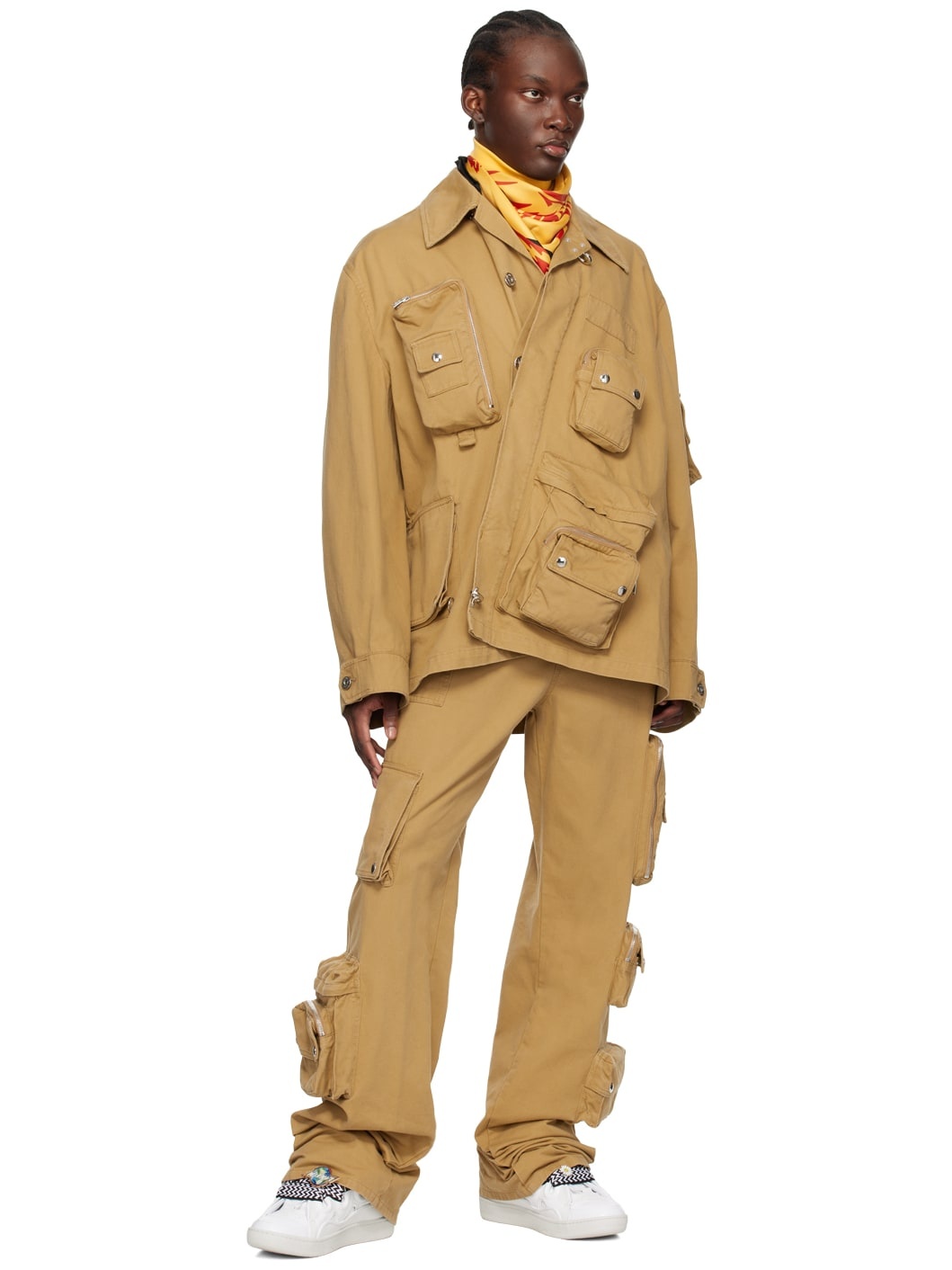 【関税込み】Lanvin Futureエディション タン ジャケット Lanvin LANVIN X FUTURE ASYMMETRICAL UTILITY JACKET | REVERSIBLE