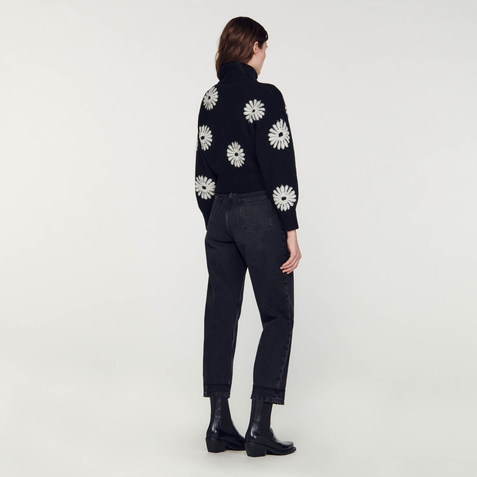 FLORAL TRUCKER-STYLE SWEATER - 6