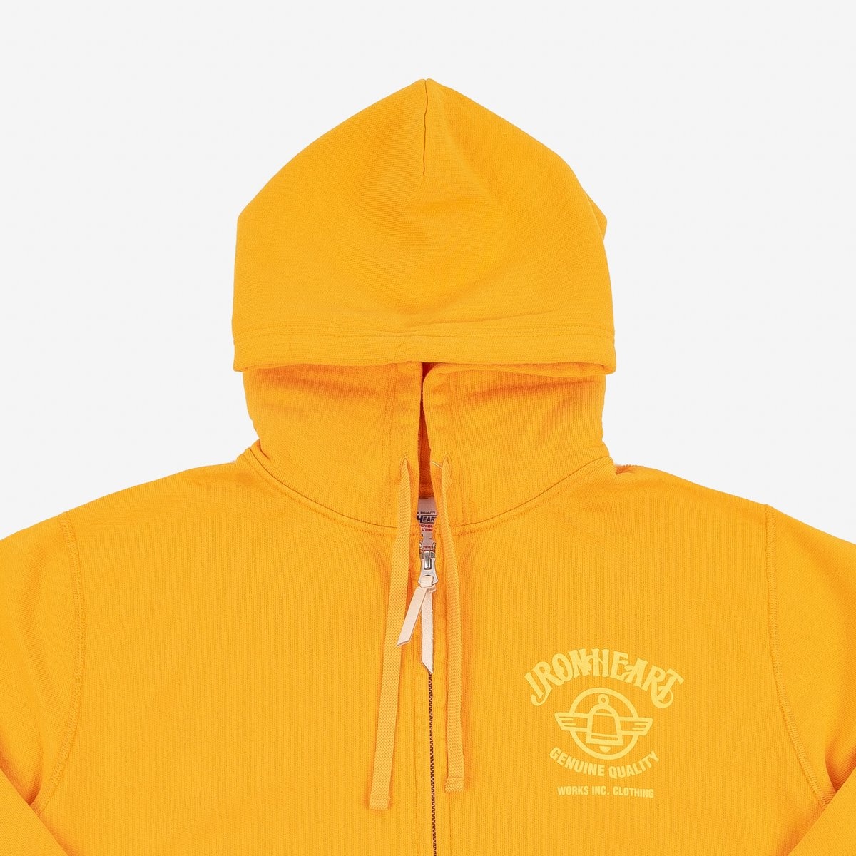 IHSW-63-MUS Printed 14oz Ultra Heavyweight Loopwheel Cotton Zippered Hoodie - Mustard - 7