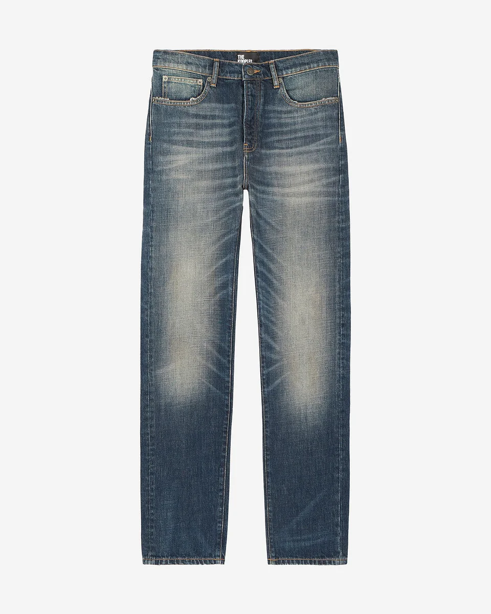 STRAIGHT BLUE FADED JEANS - 1